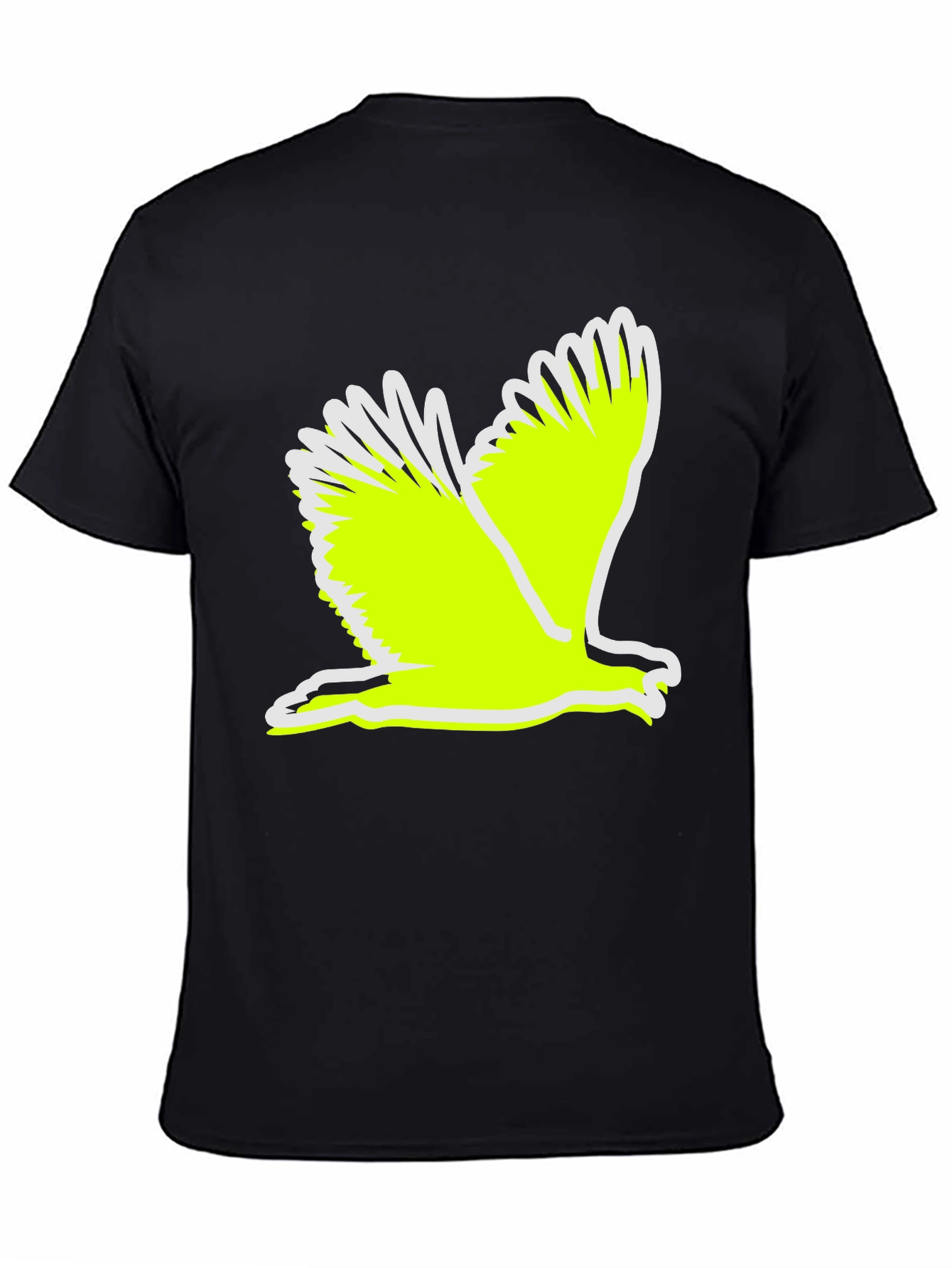 Black T-Shirt with Flying Bird Graphic