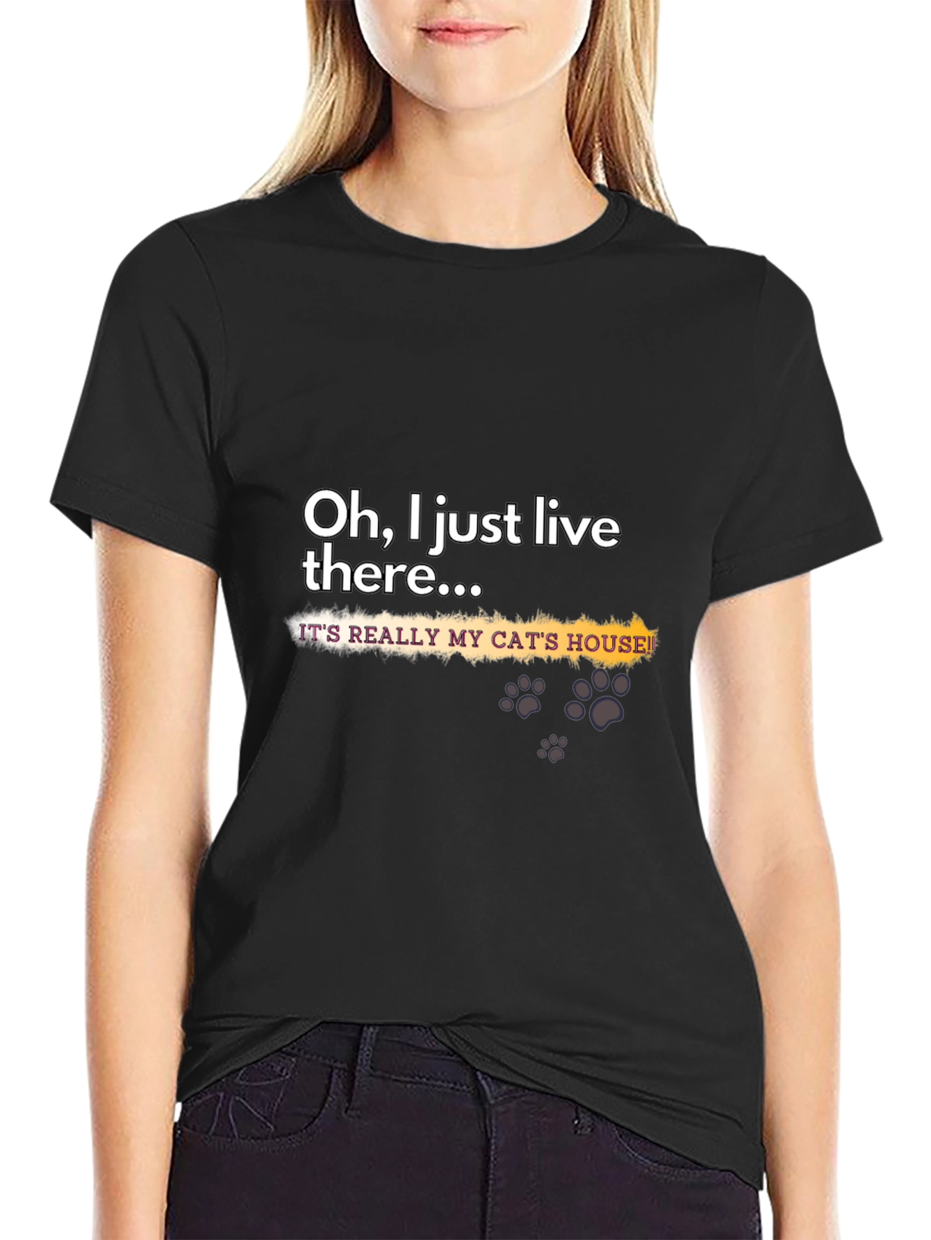 Funny Cat House Graphic T-Shirt