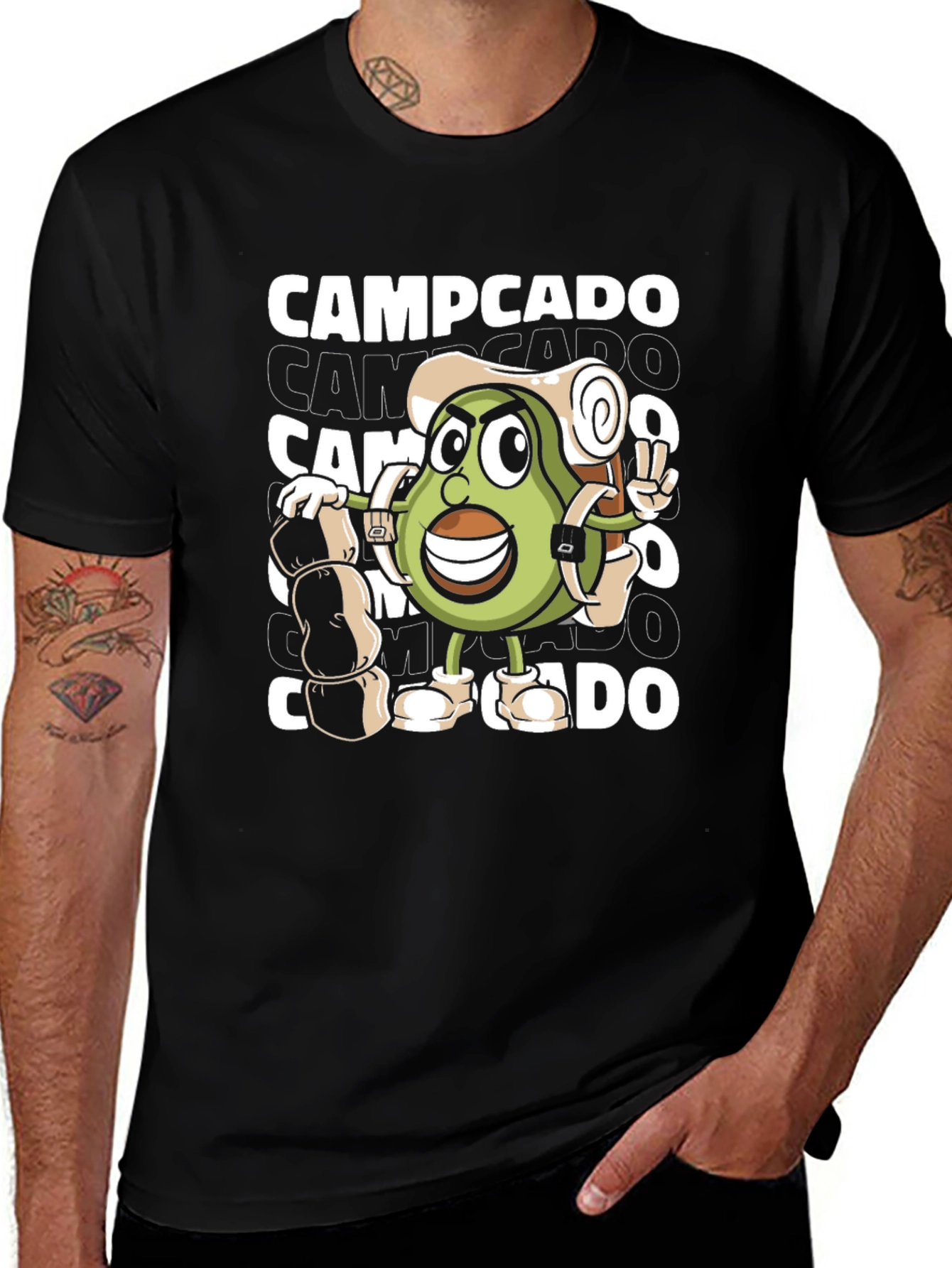 Campcado Graphic T-Shirt - Avocado Camping Adventure