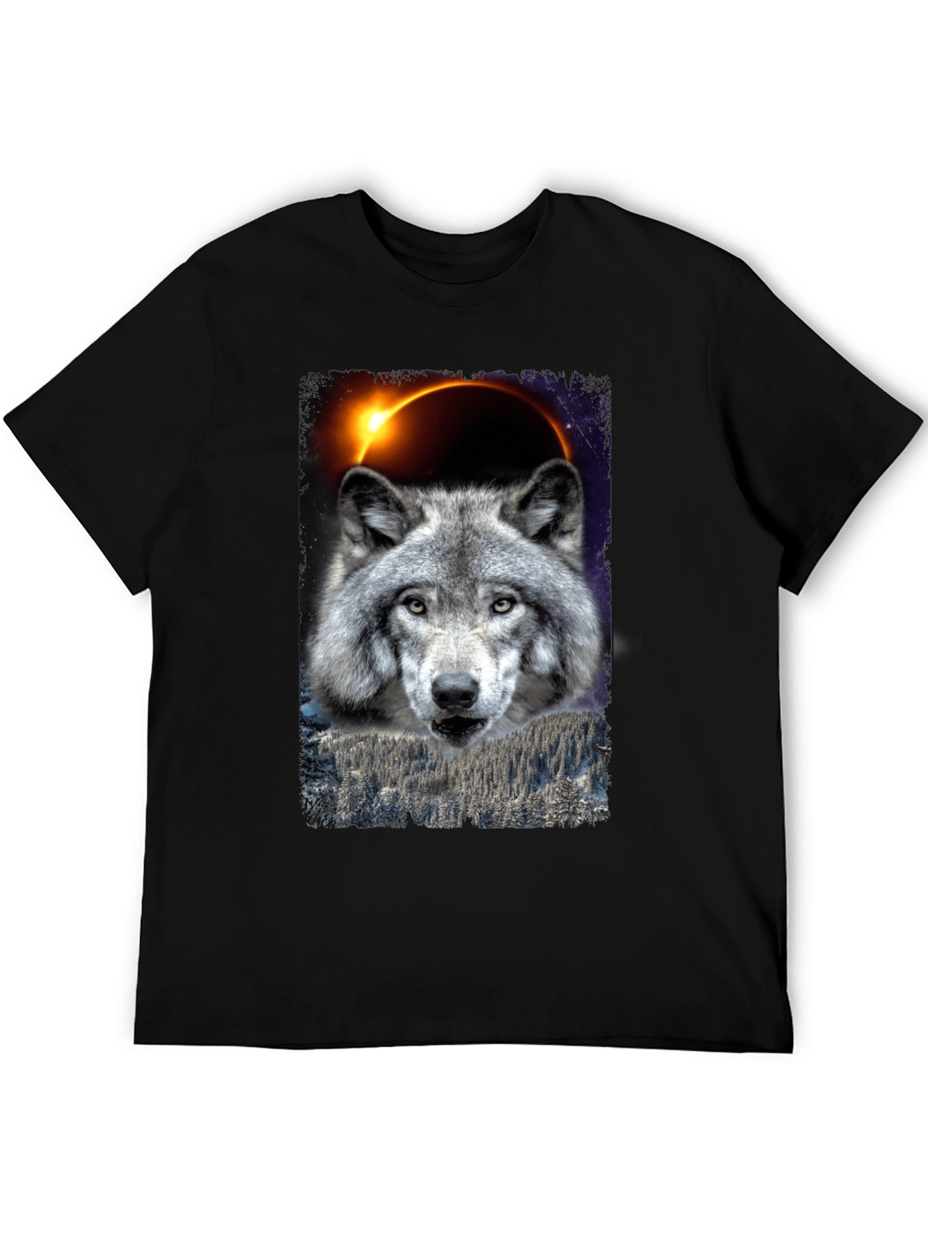 Wolf Eclipse Graphic Tee - Black T-Shirt