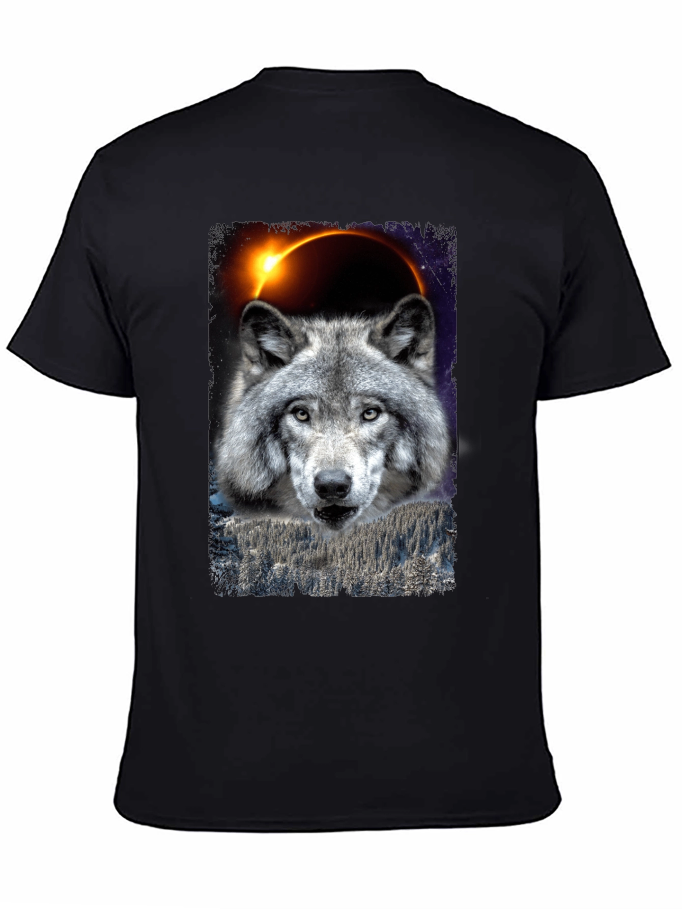 Wolf Eclipse Graphic Tee - Black T-Shirt