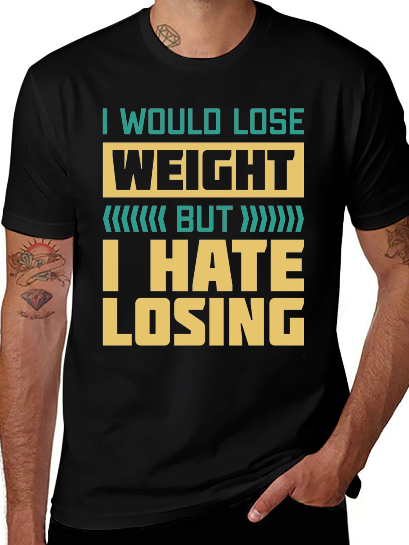 Humorous Weight Loss T-Shirt - I Hate Losing