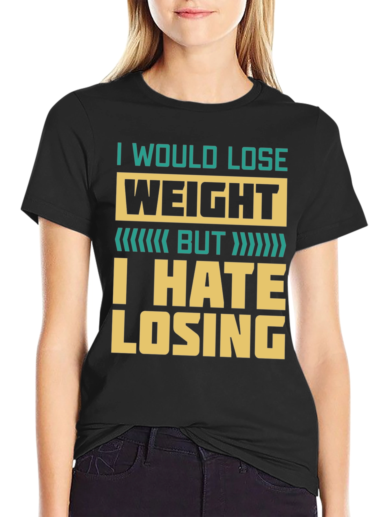 Humorous Weight Loss T-Shirt - I Hate Losing