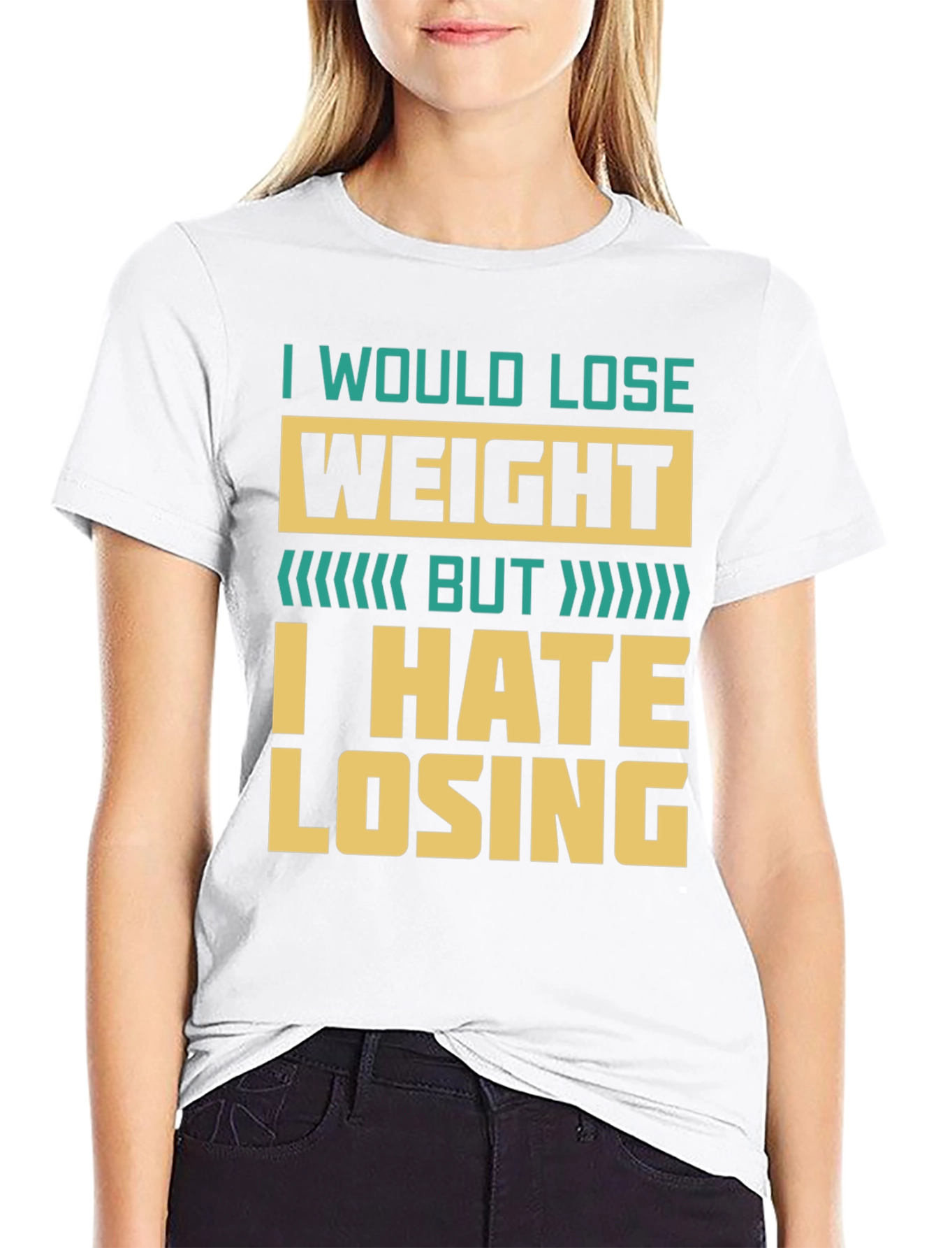 Humorous Weight Loss T-Shirt - I Hate Losing