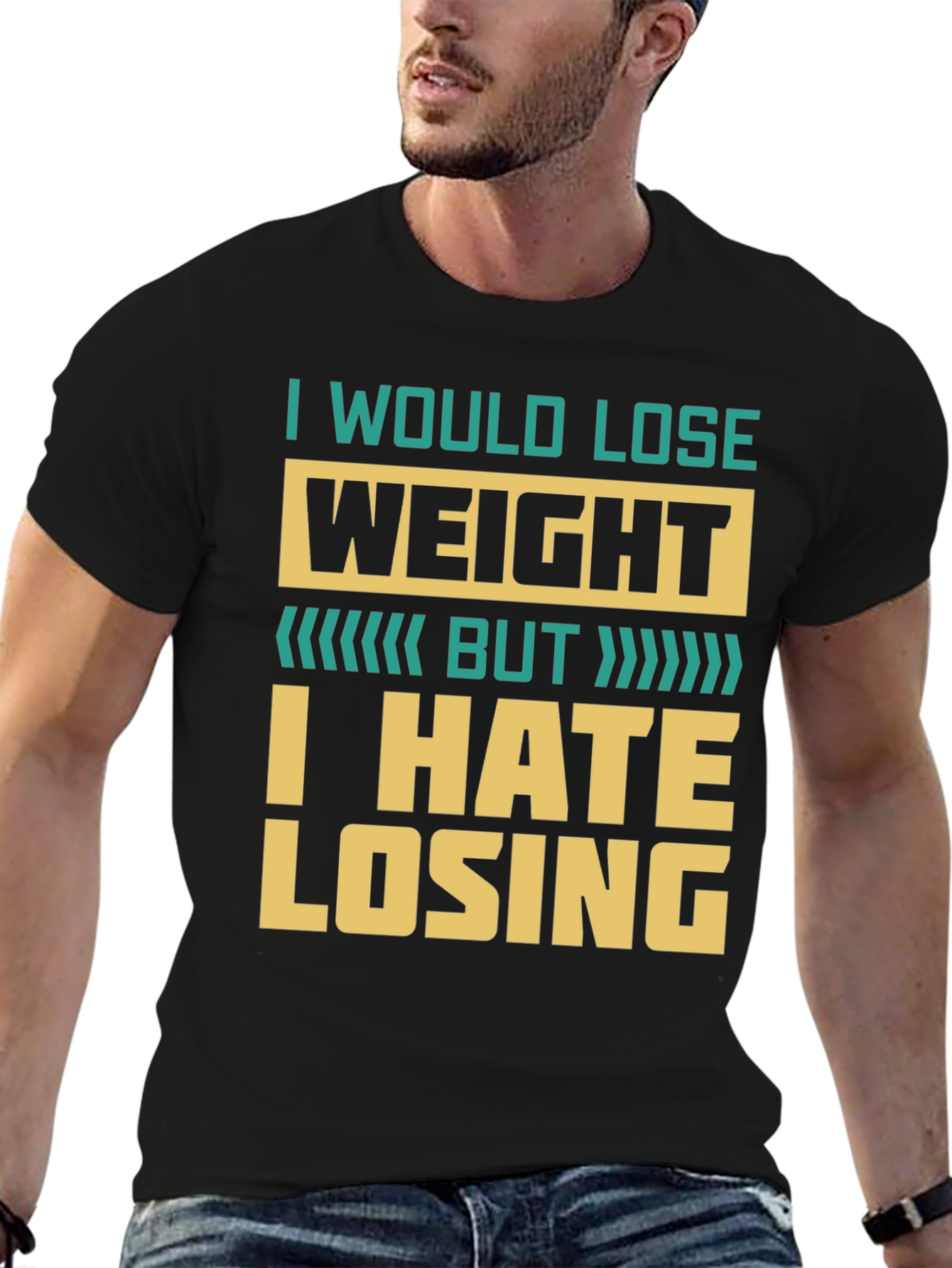 Humorous Weight Loss T-Shirt - I Hate Losing