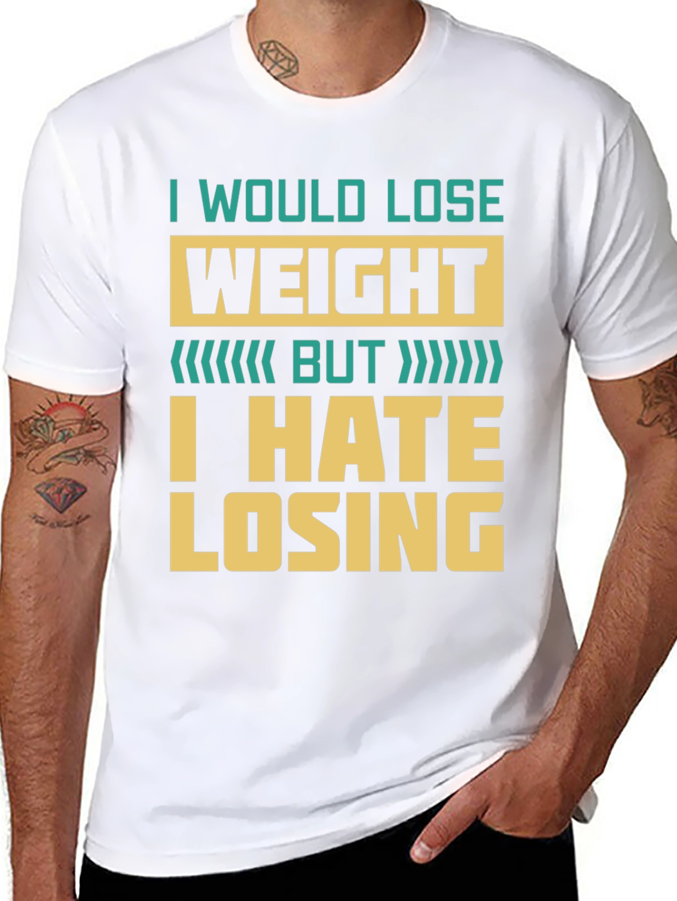 Humorous Weight Loss T-Shirt - I Hate Losing