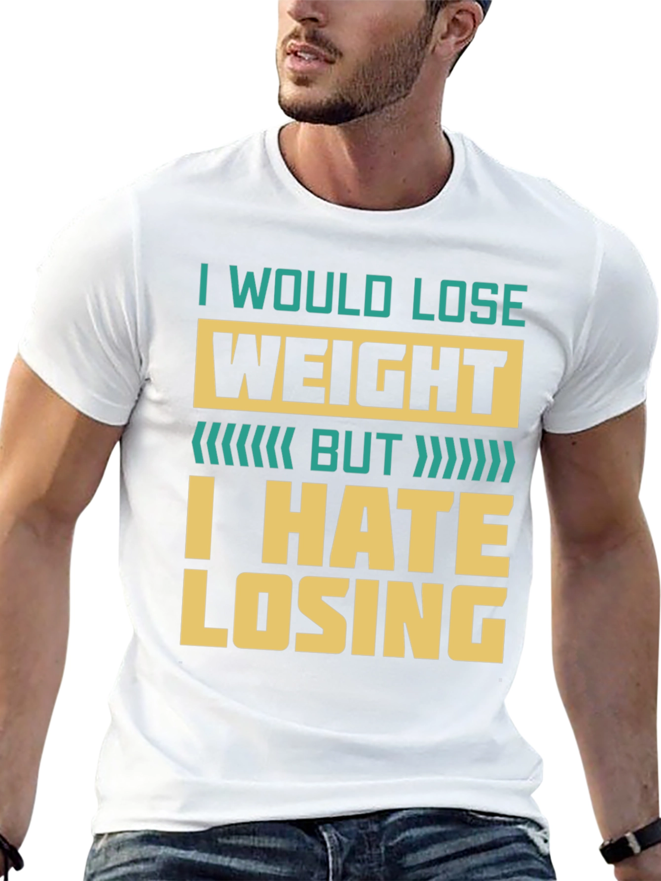 Humorous Weight Loss T-Shirt - I Hate Losing