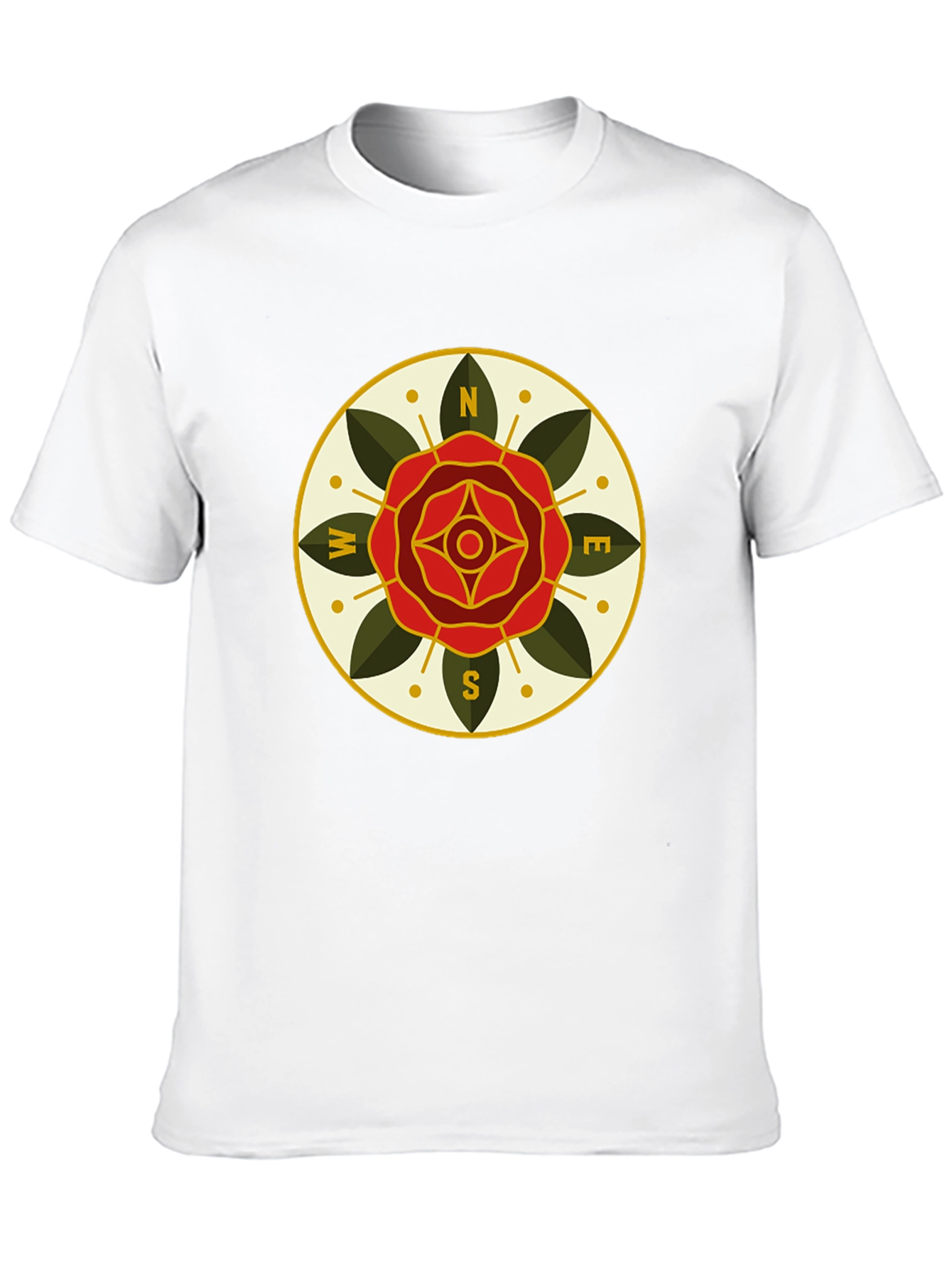 Rose Compass Graphic Tee - Stylish Direction