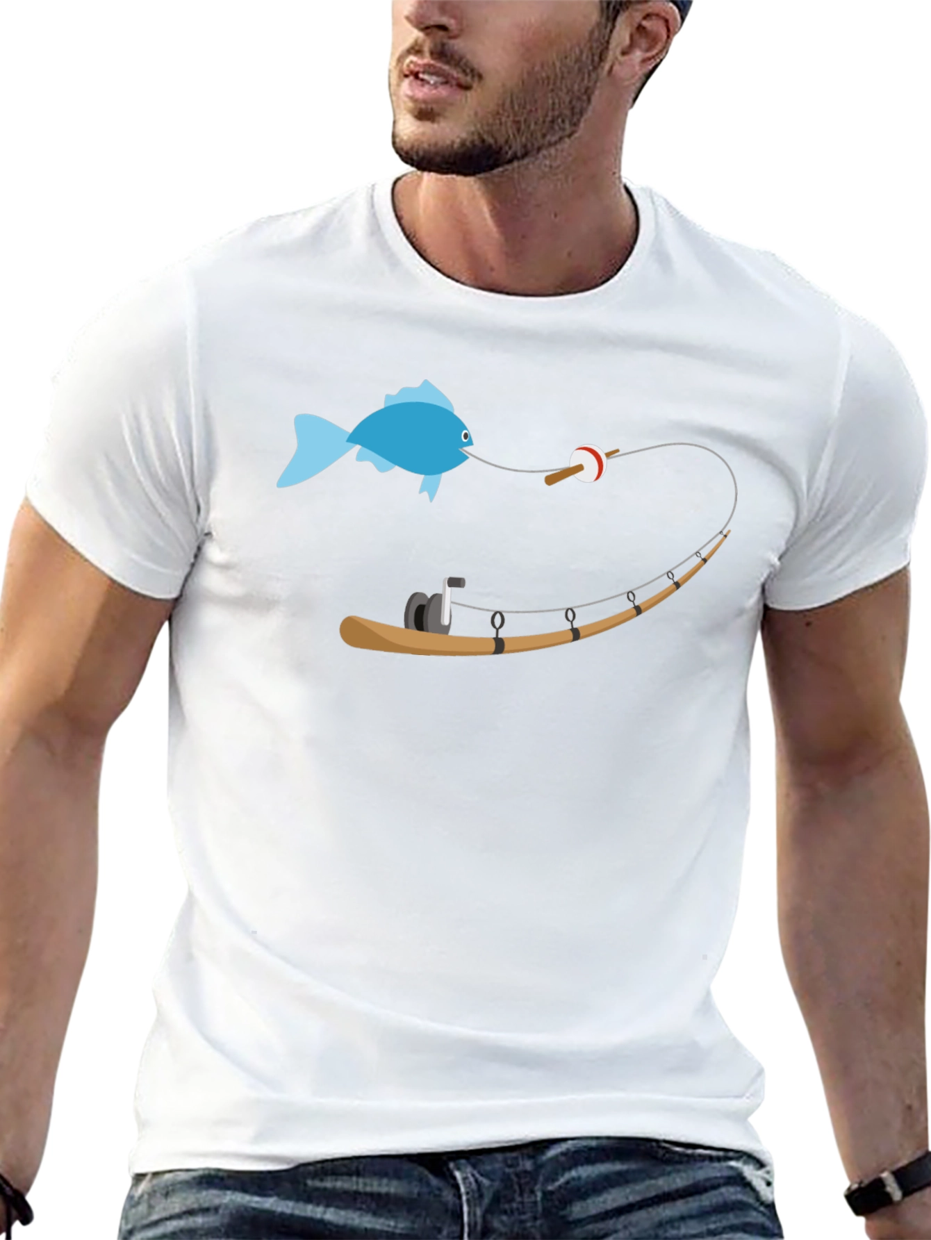 Funny Fishing T-Shirt - Blue Fish Design