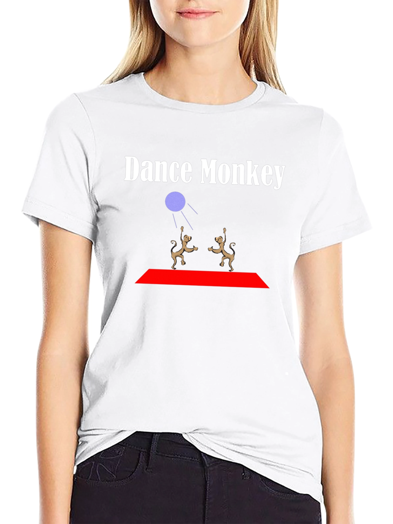 Dance Monkey Graphic Tee - Black Cotton T-Shirt
