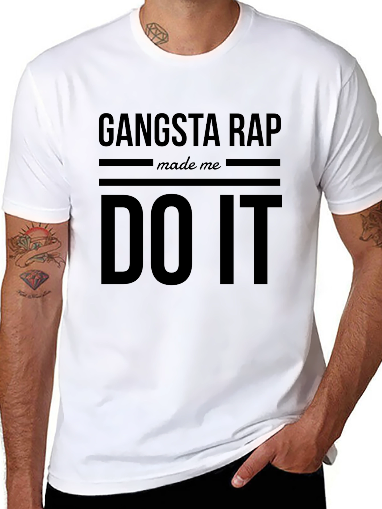 Gangsta Rap Made Me Do It Black T-Shirt