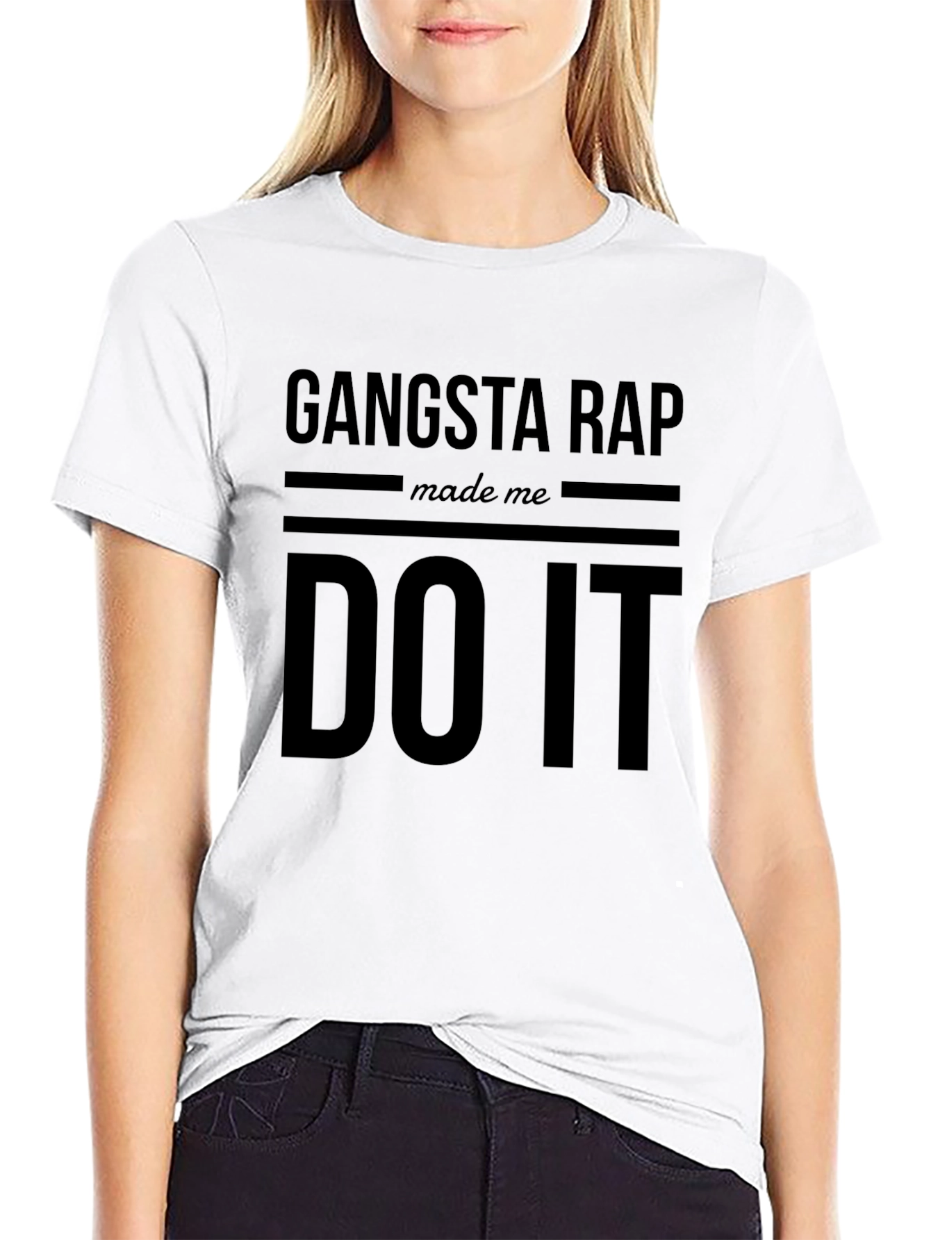 Gangsta Rap Made Me Do It Black T-Shirt