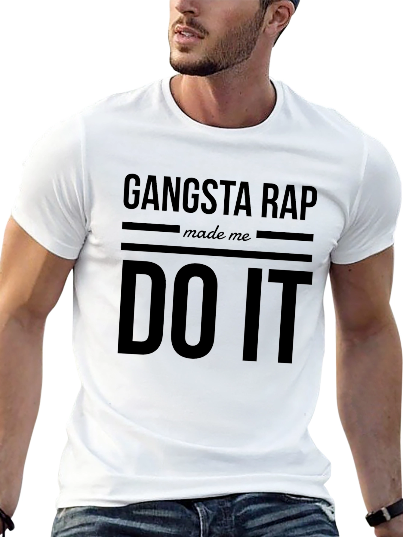 Gangsta Rap Made Me Do It Black T-Shirt