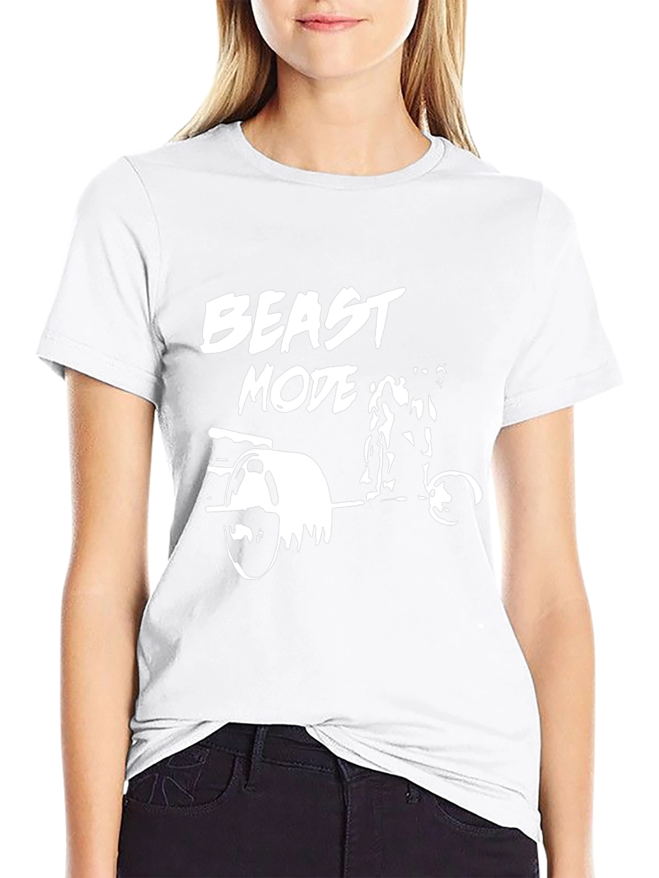 Beast Mode Weightlifting Graphic Tee - Black Cotton