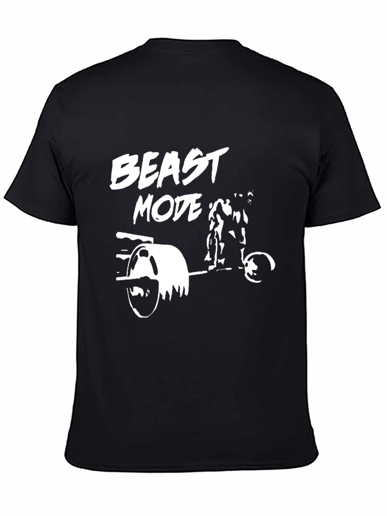 Beast Mode Weightlifting Graphic Tee - Black Cotton