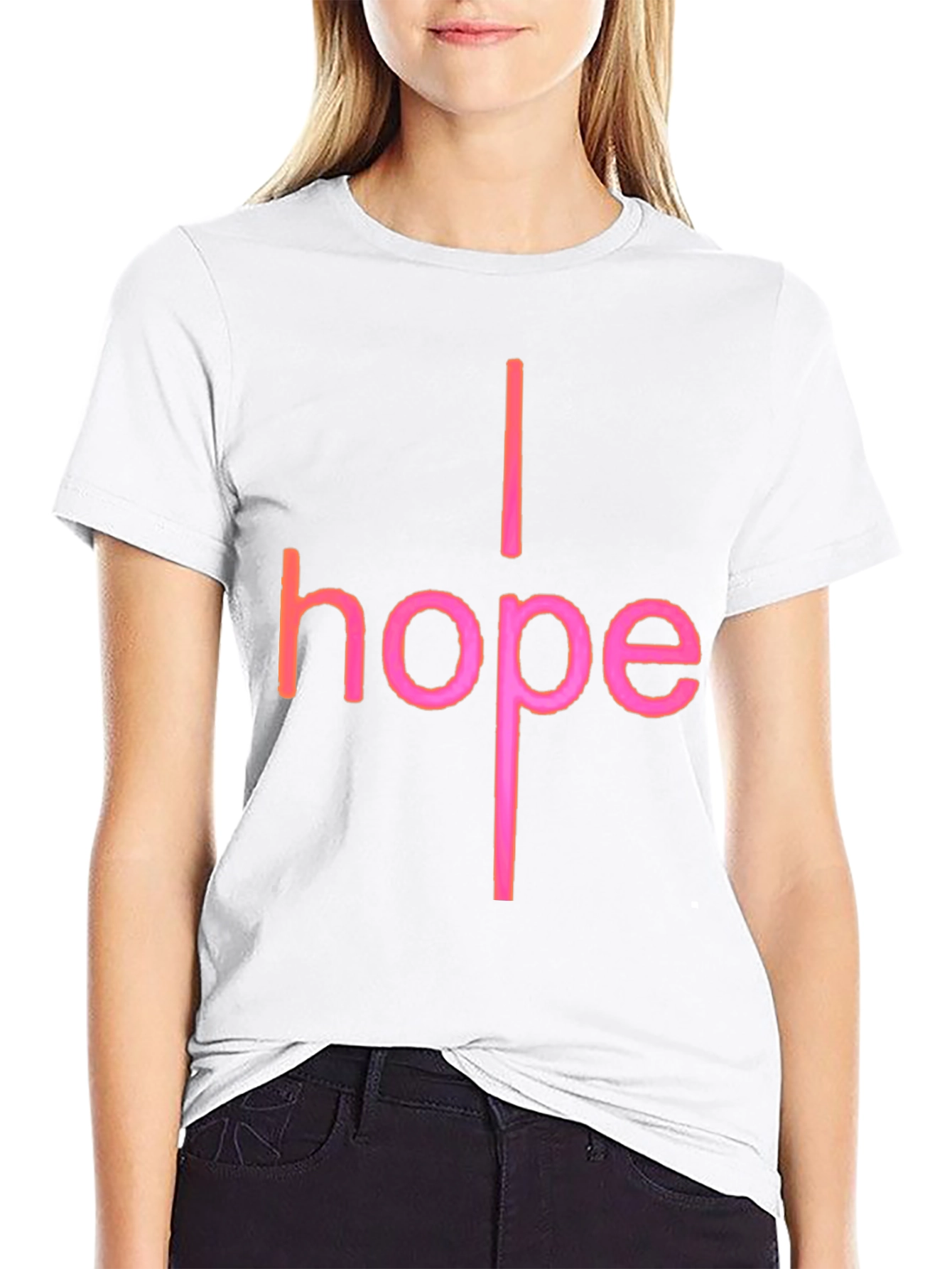 I Hope Graphic T-Shirt - Trendy Crew Neck Tee