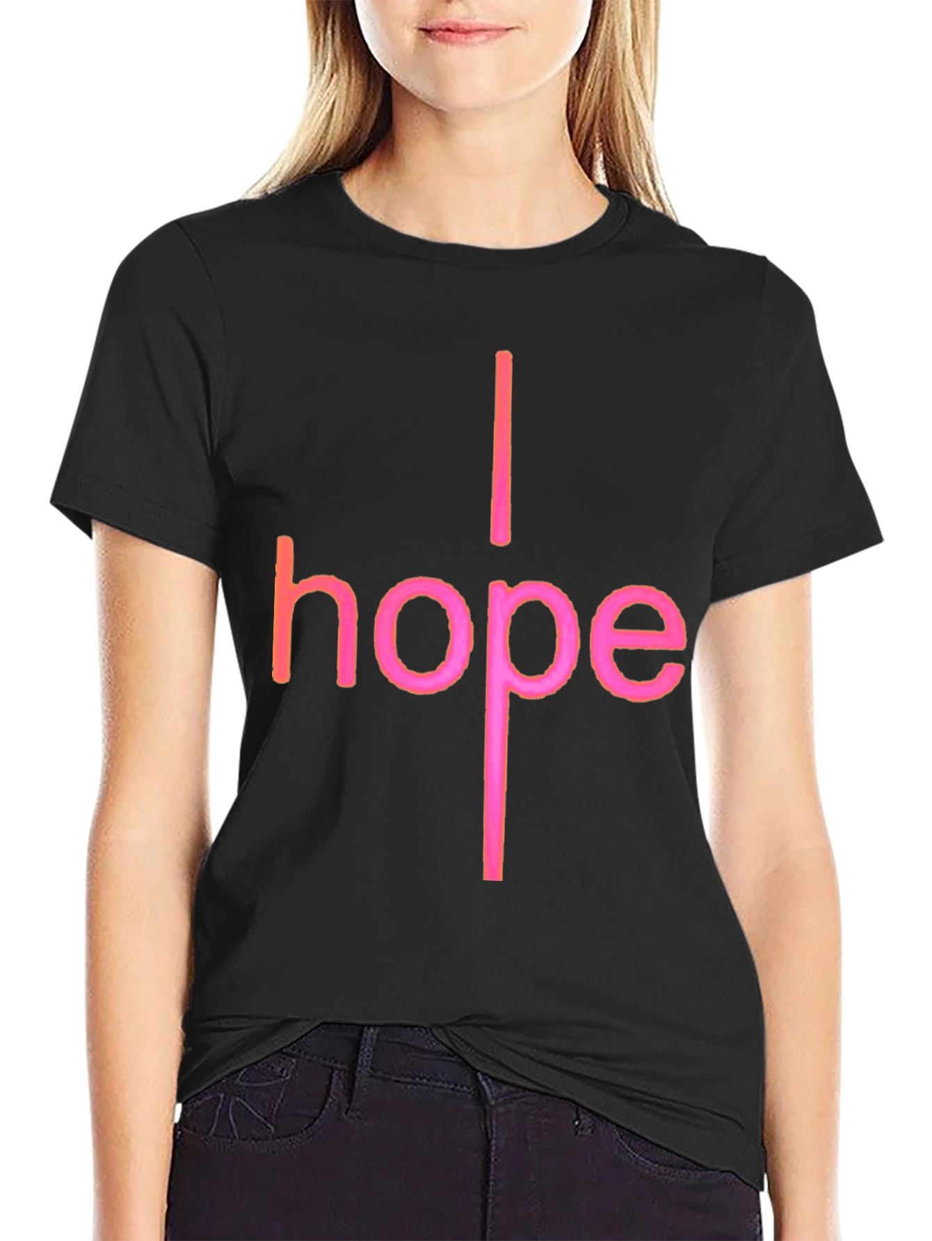 I Hope Graphic T-Shirt - Trendy Crew Neck Tee