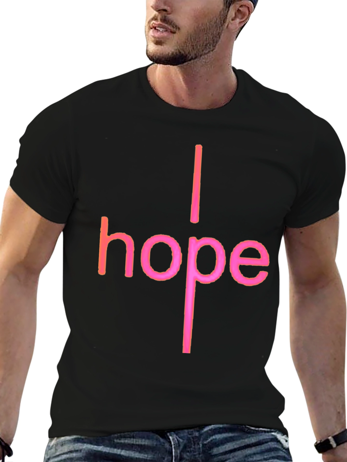 I Hope Graphic T-Shirt - Trendy Crew Neck Tee