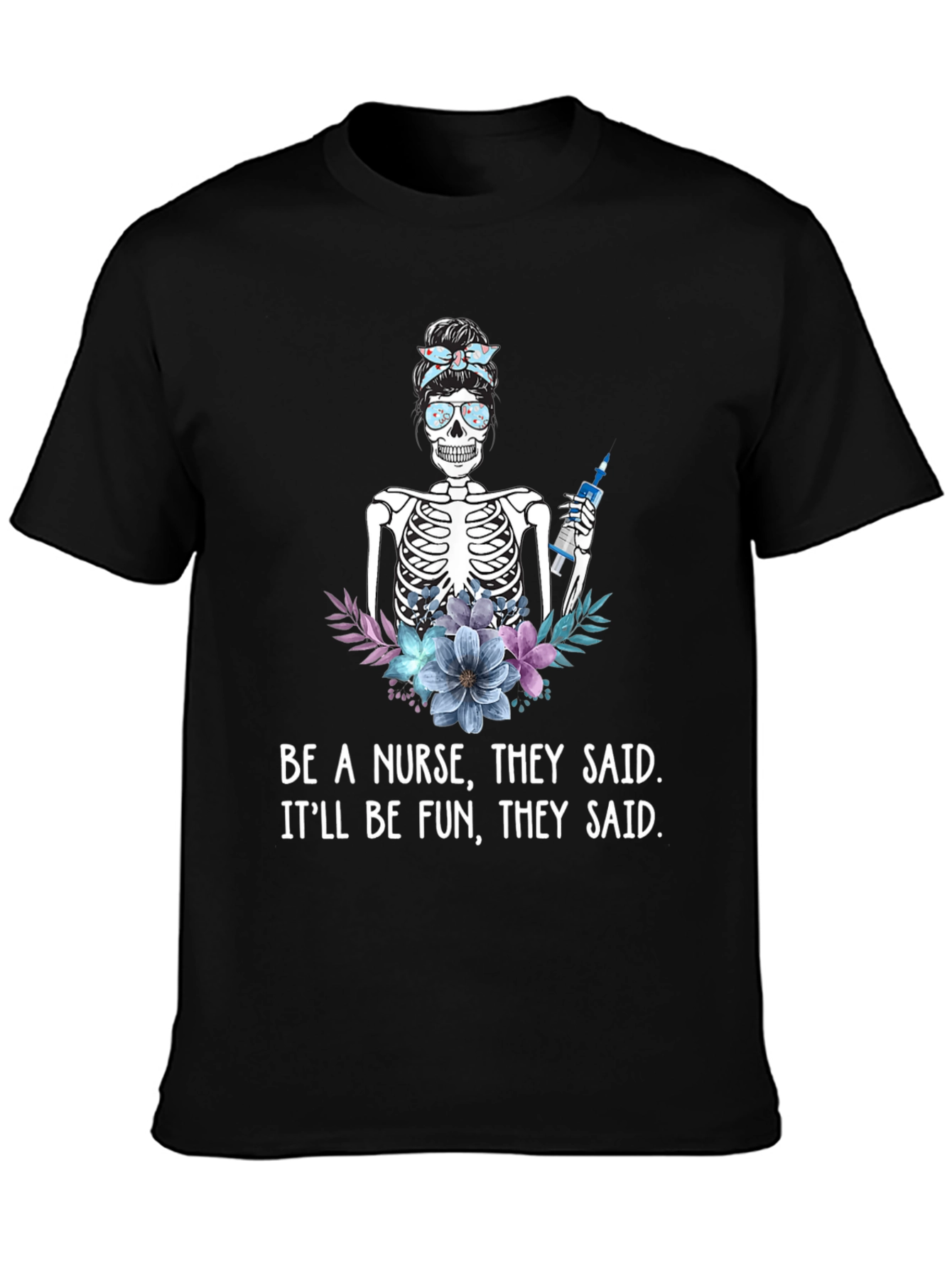 Funny Nurse Skeleton T-Shirt