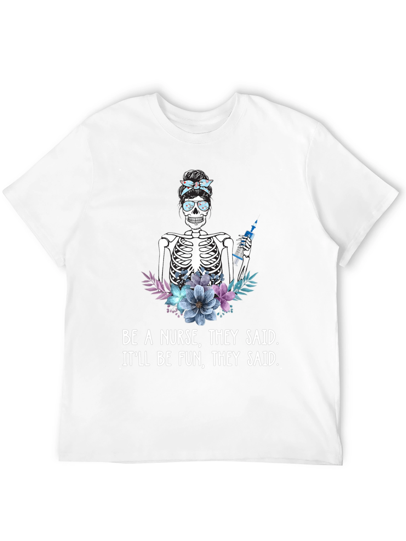 Funny Nurse Skeleton T-Shirt