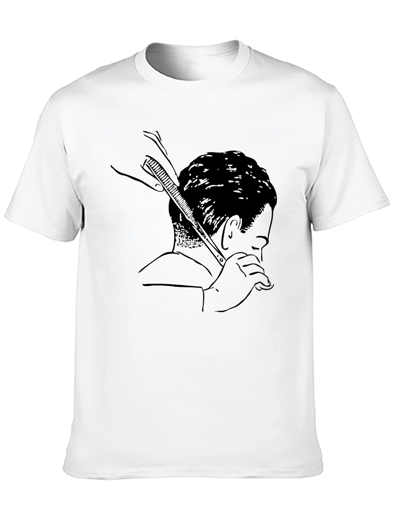 Barber Sketch Graphic T-Shirt - Mens