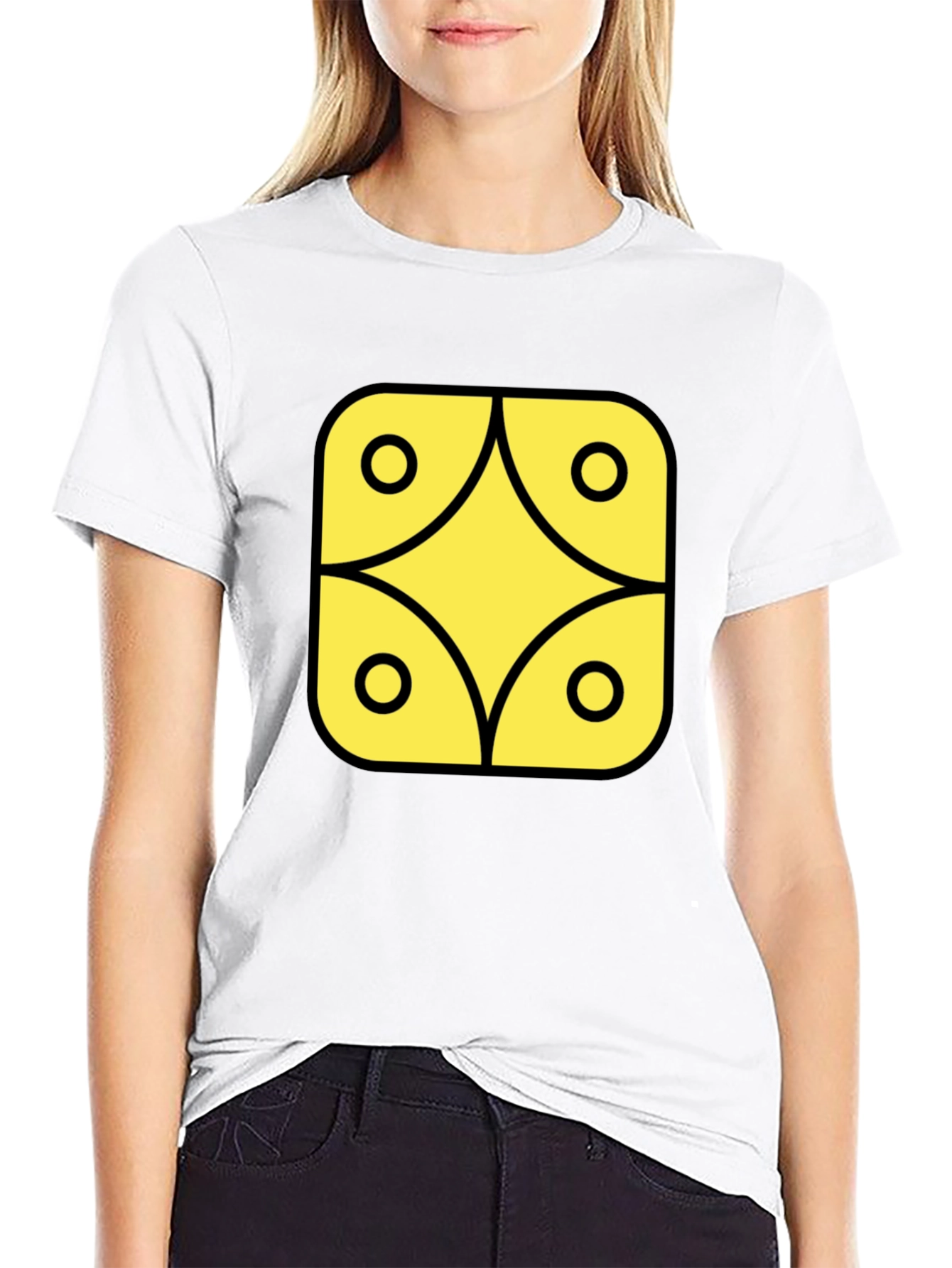 Geometric Graphic Tee - Black