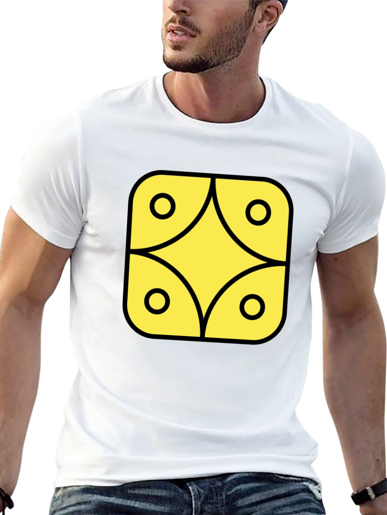 Geometric Graphic Tee - Black