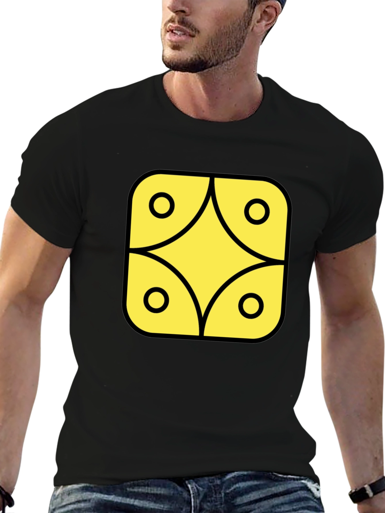 Geometric Graphic Tee - Black