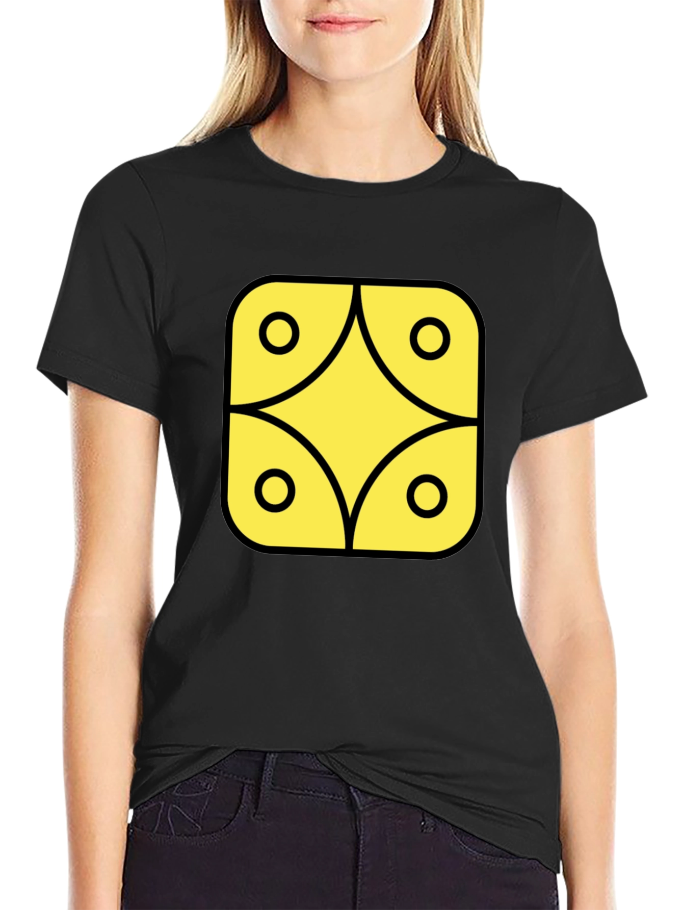 Geometric Graphic Tee - Black