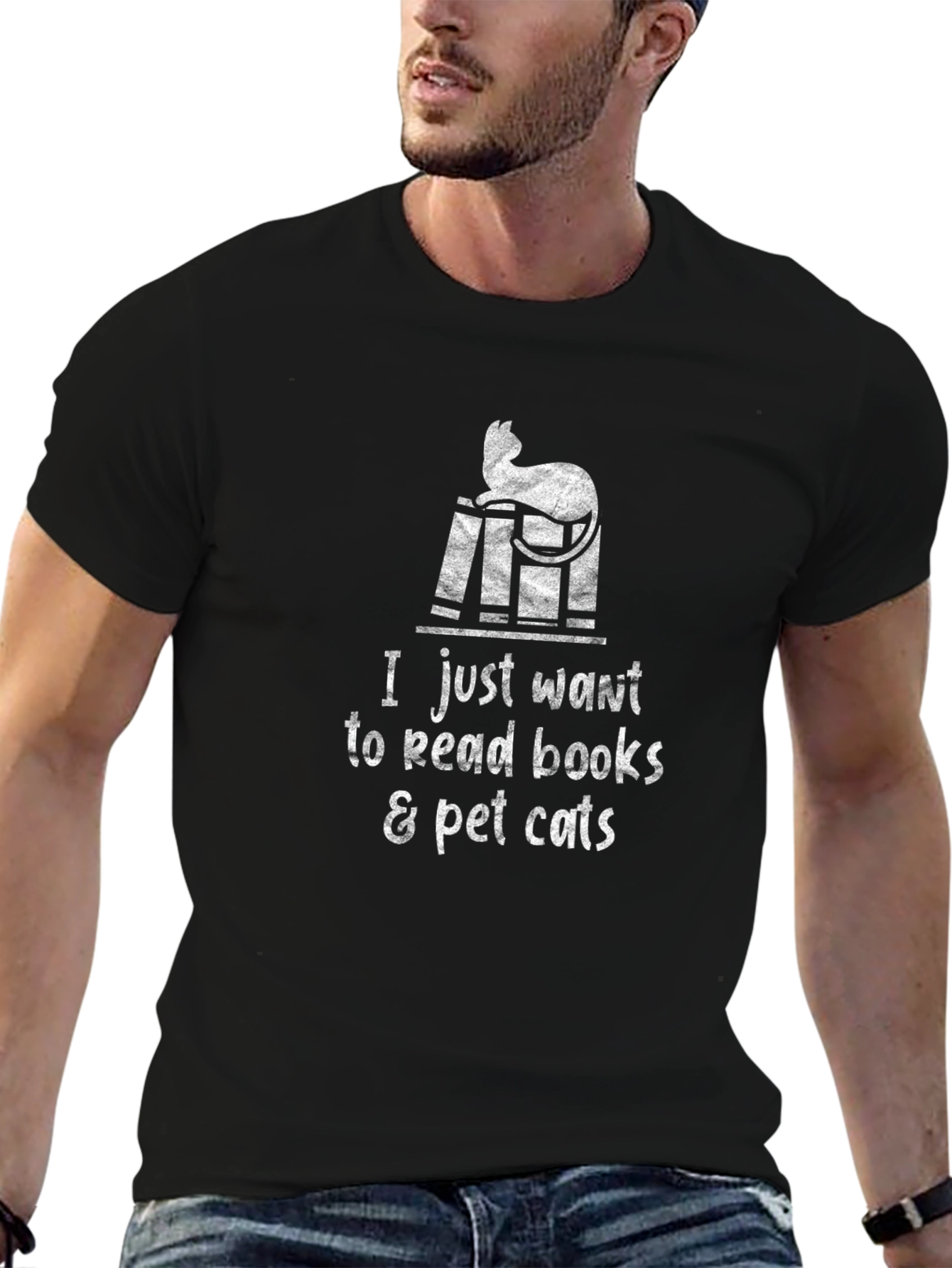Read Books & Pet Cats Graphic Tee