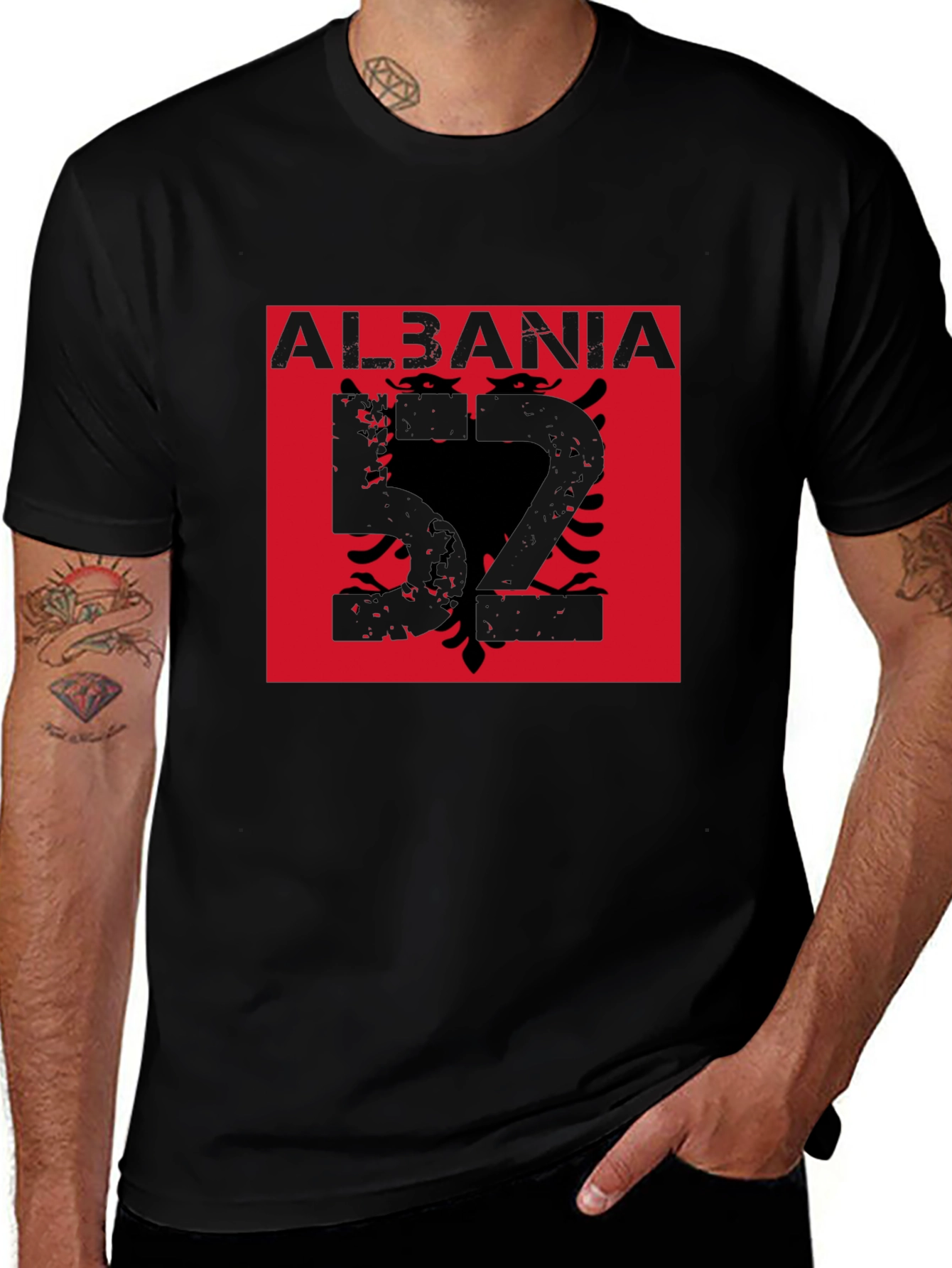 Albania Eagle Graphic T-Shirt - Black