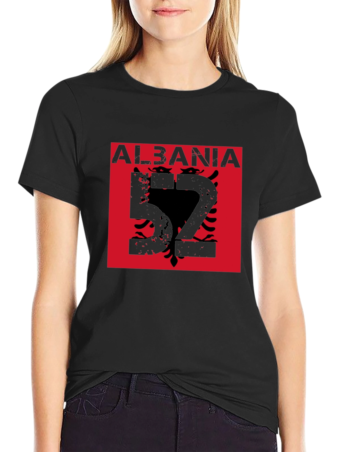 Albania Eagle Graphic T-Shirt - Black