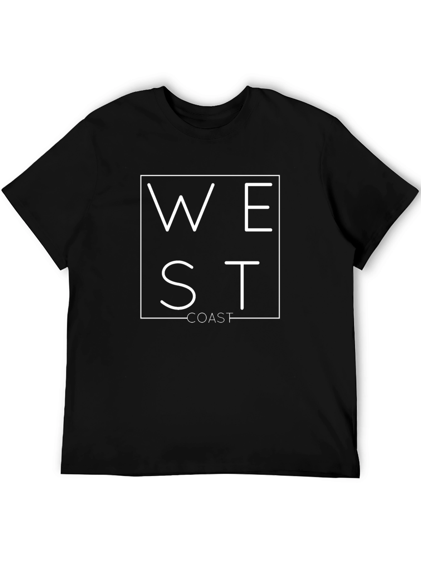 West Coast Graphic Tee - Stylish Black Cotton T-Shirt