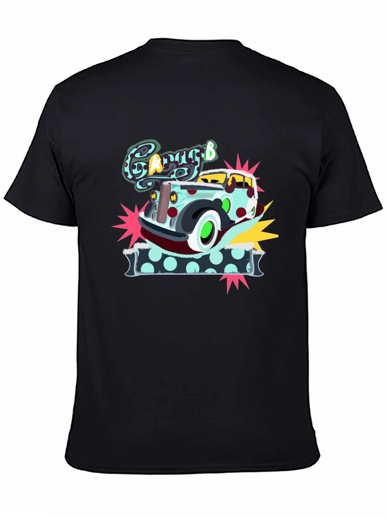 Cartoon Garage Car Graphic T-Shirt