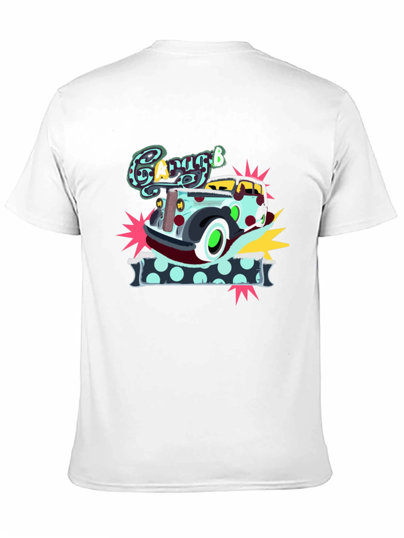 Cartoon Garage Car Graphic T-Shirt
