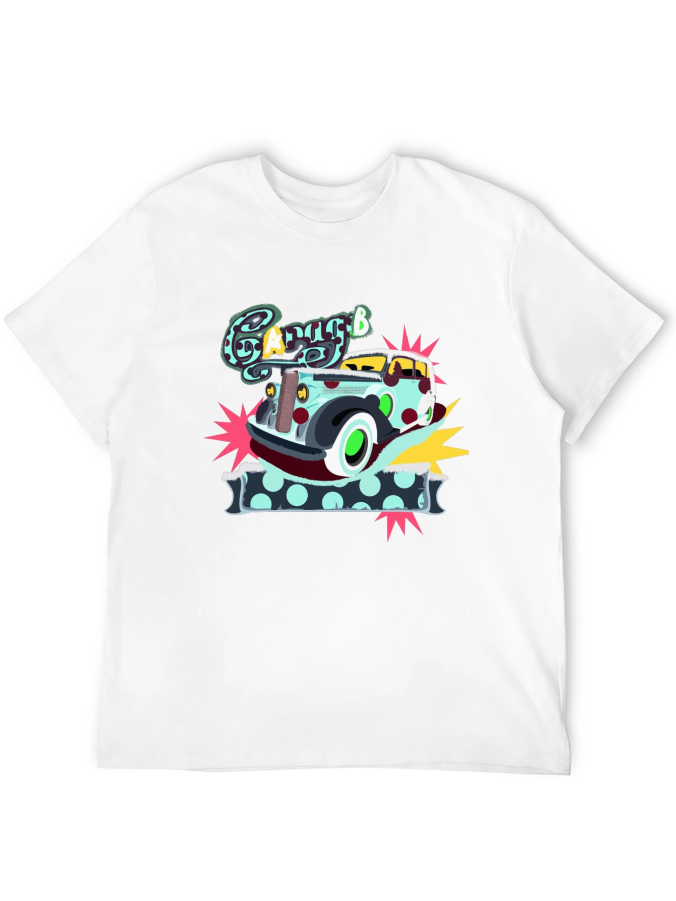 Cartoon Garage Car Graphic T-Shirt