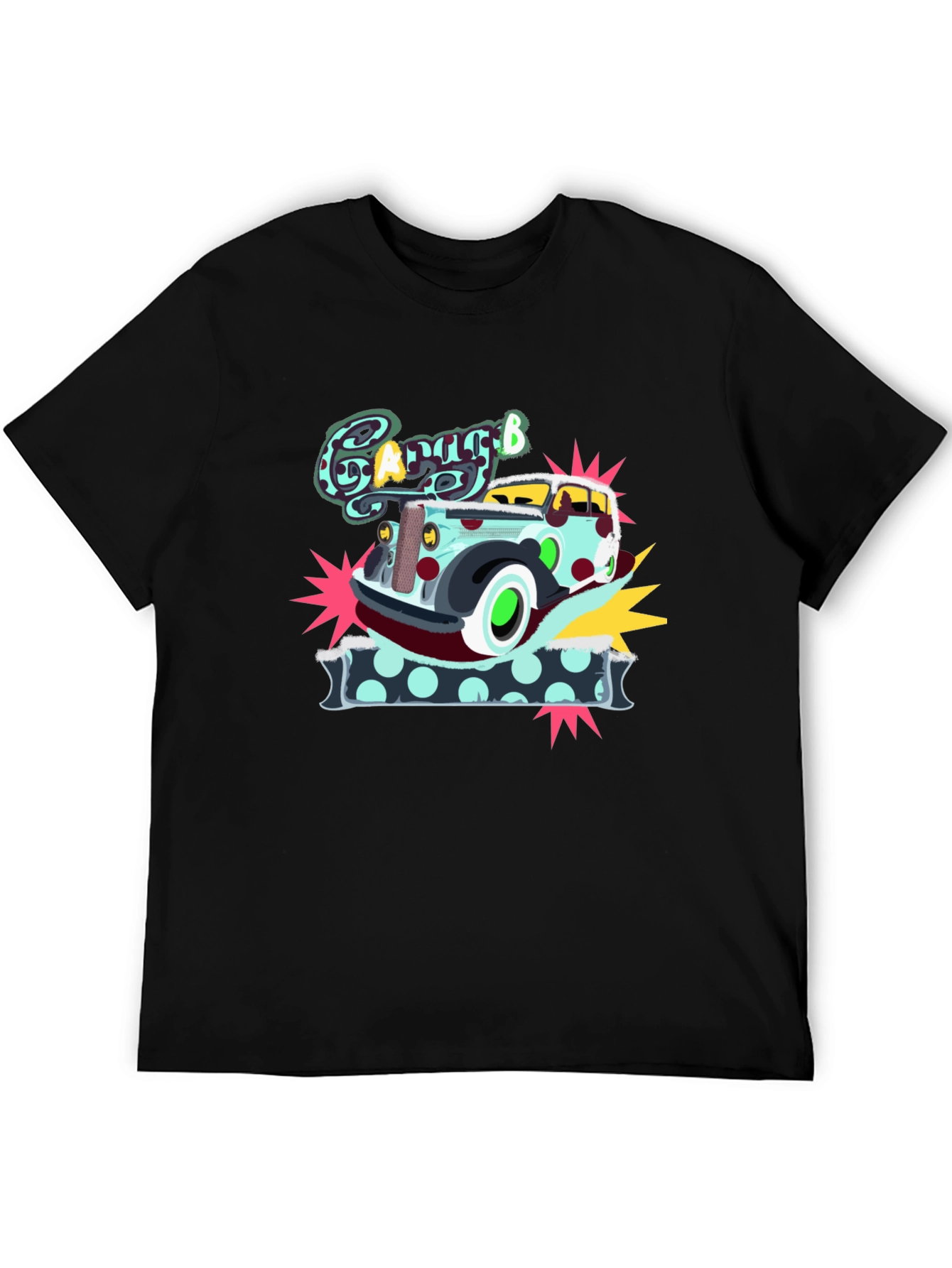 Cartoon Garage Car Graphic T-Shirt