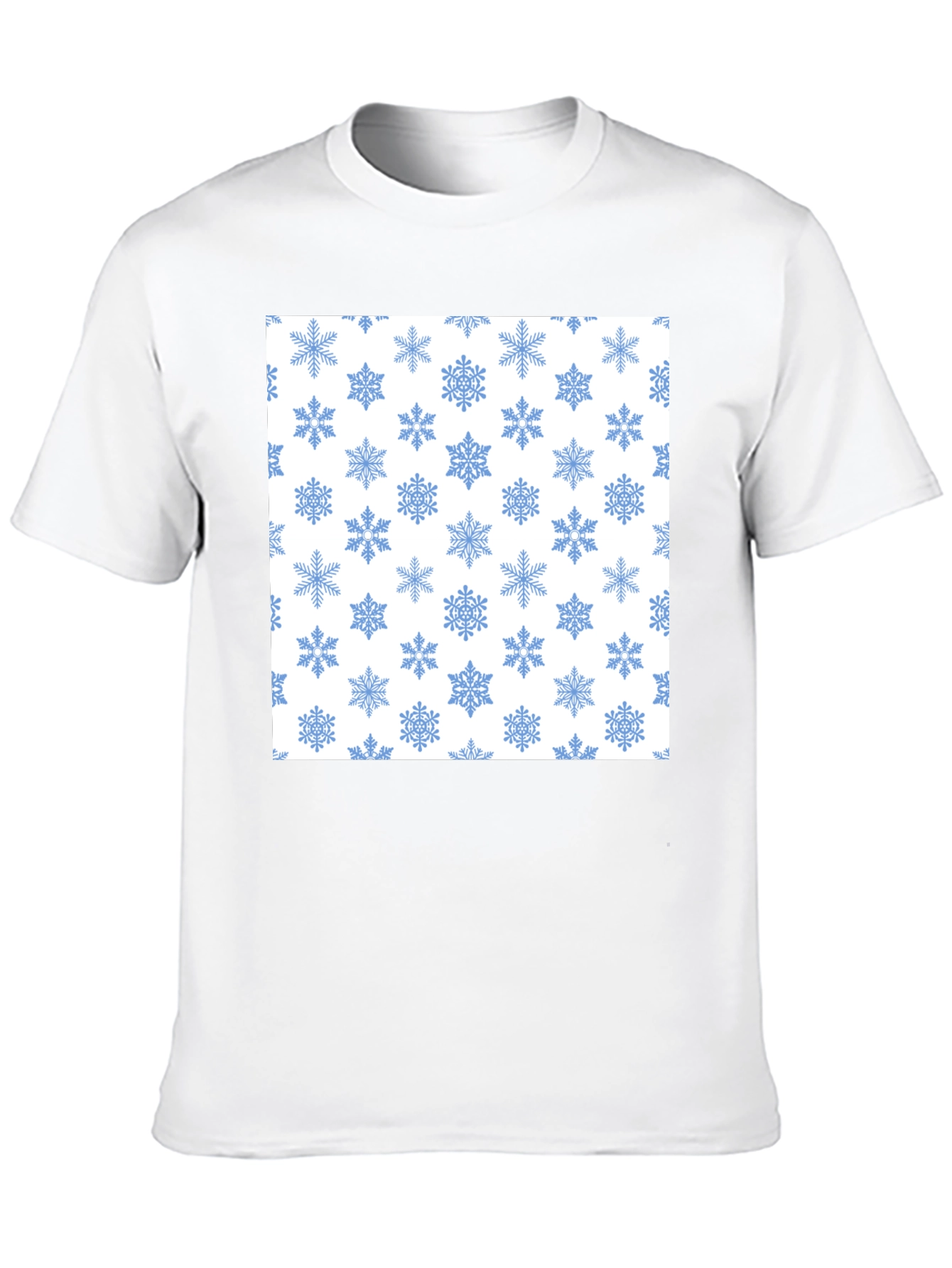 Snowflake Pattern Tee - Winter Holiday Style