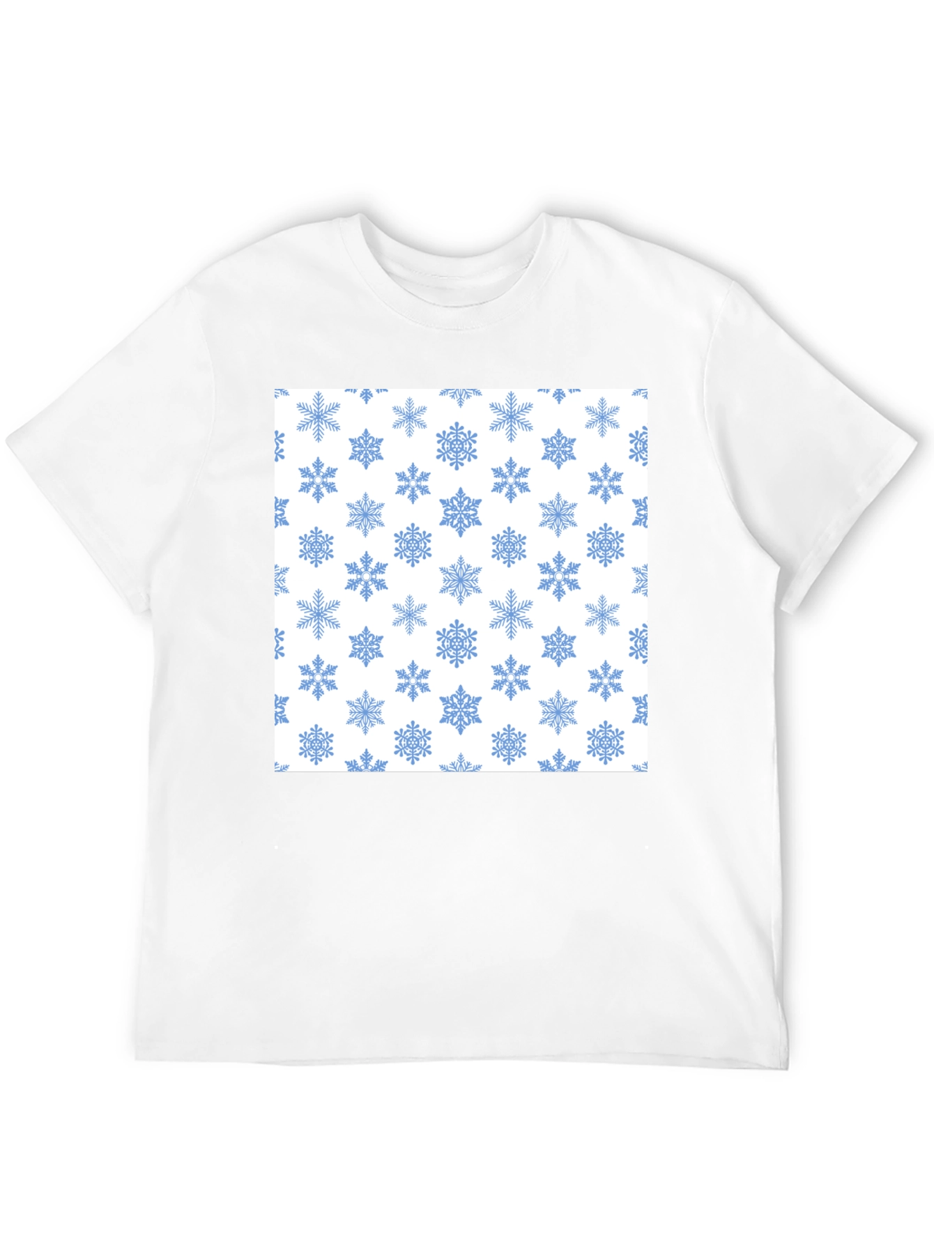 Snowflake Pattern Tee - Winter Holiday Style