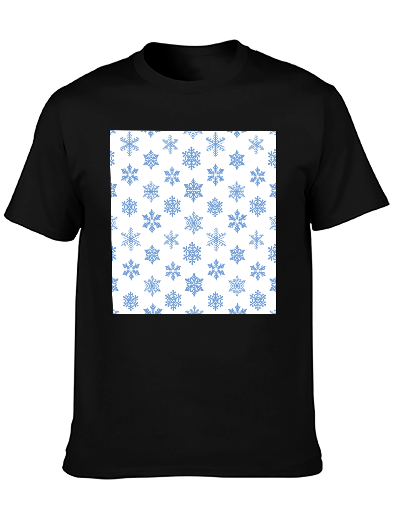 Snowflake Pattern Tee - Winter Holiday Style