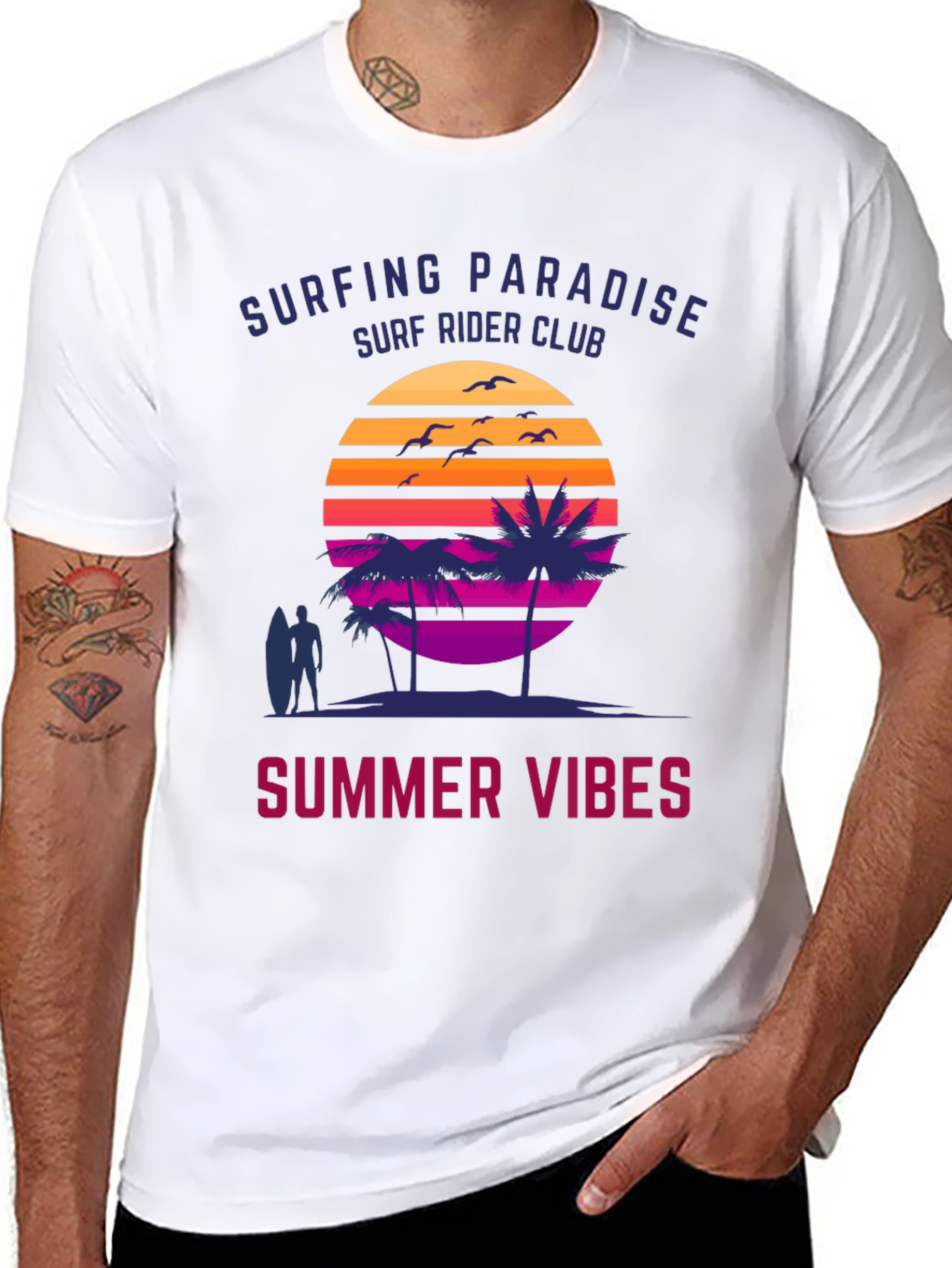 Surfing Paradise Summer Vibes Graphic Tee