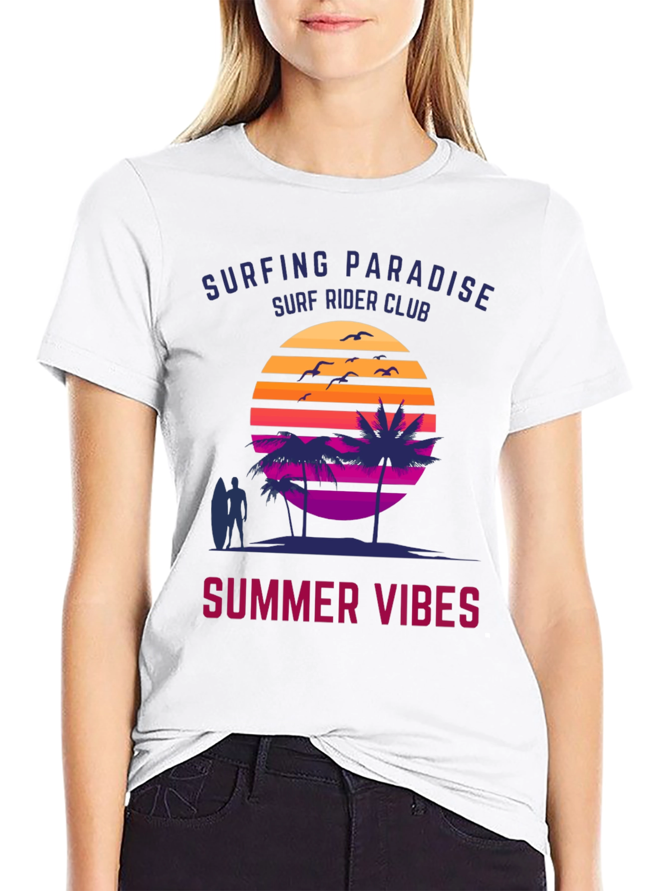 Surfing Paradise Summer Vibes Graphic Tee