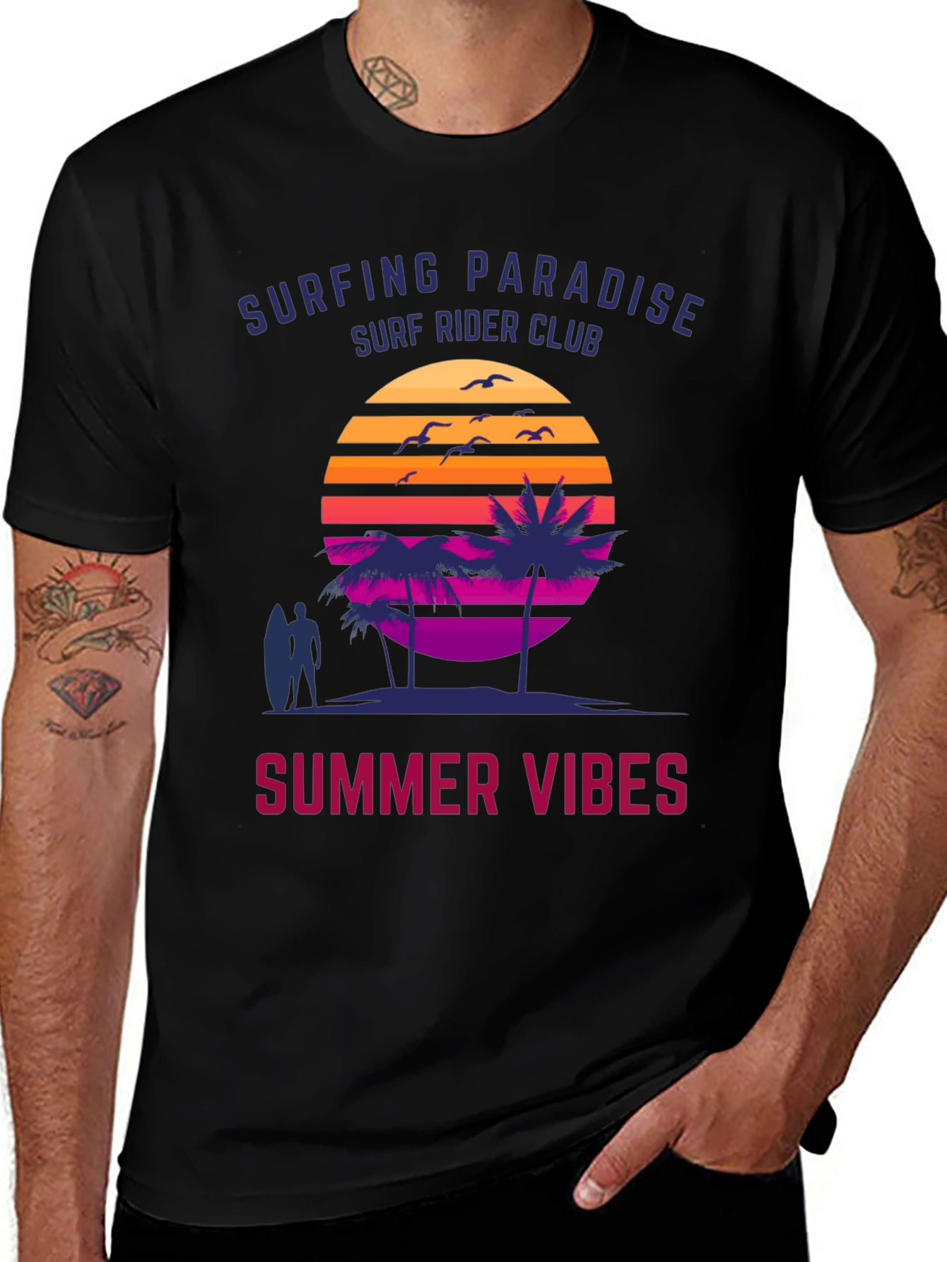 Surfing Paradise Summer Vibes Graphic Tee