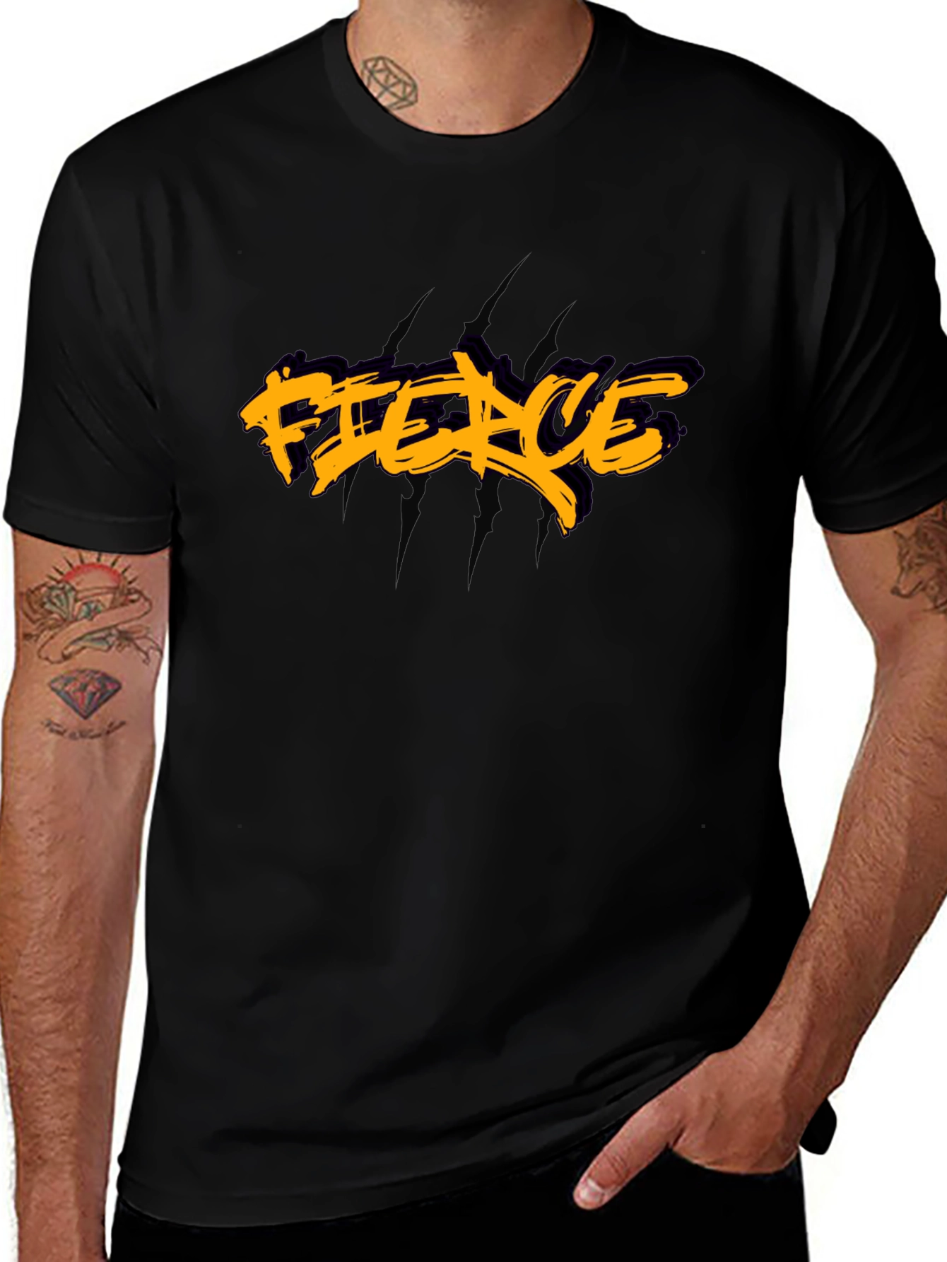 Fierce Graphic Print Black T-Shirt