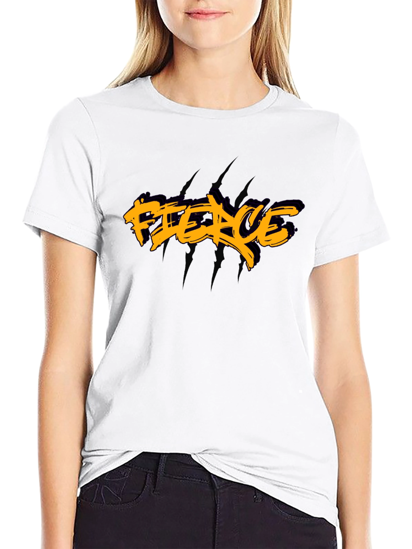 Fierce Graphic Print Black T-Shirt