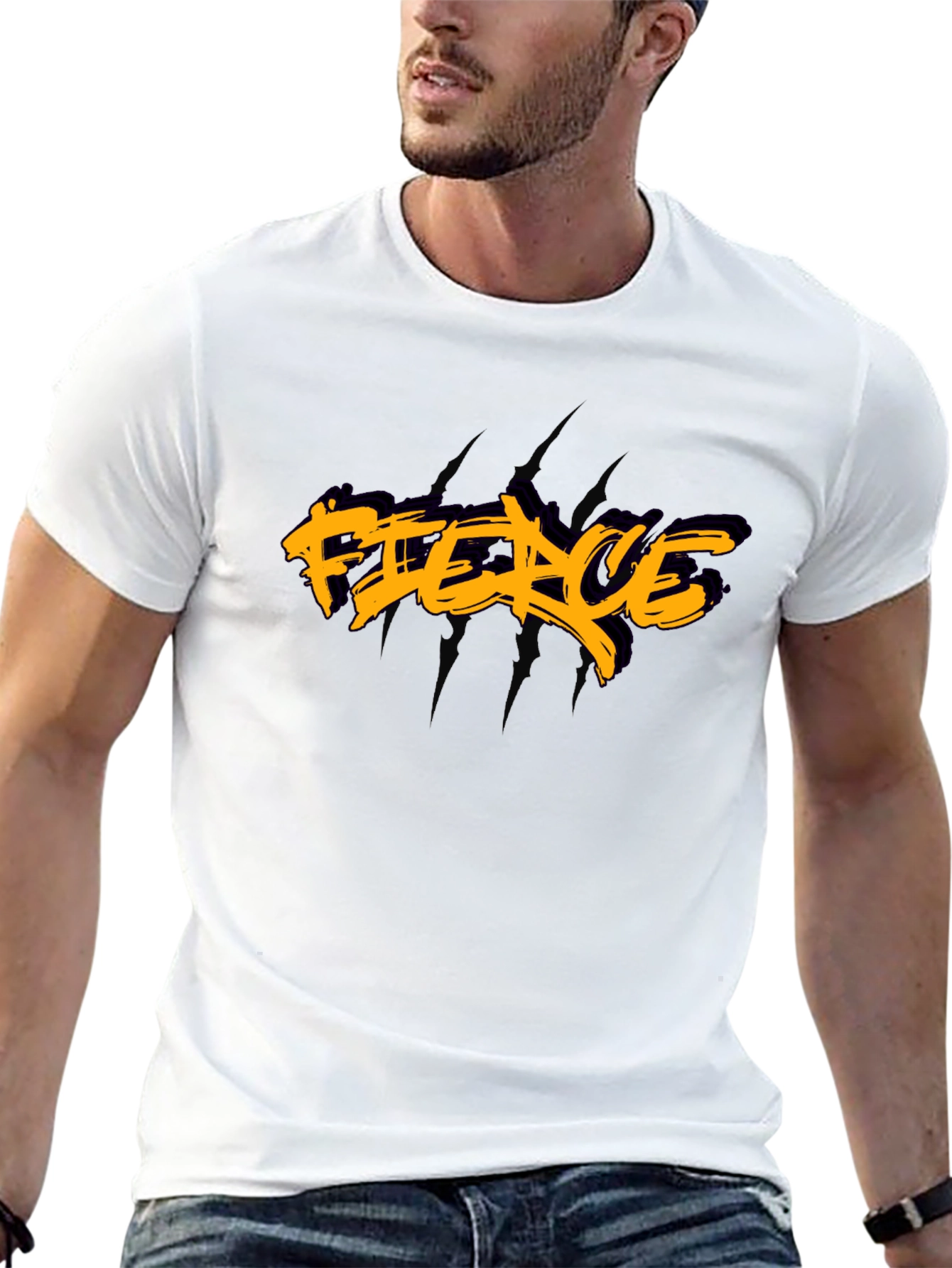 Fierce Graphic Print Black T-Shirt