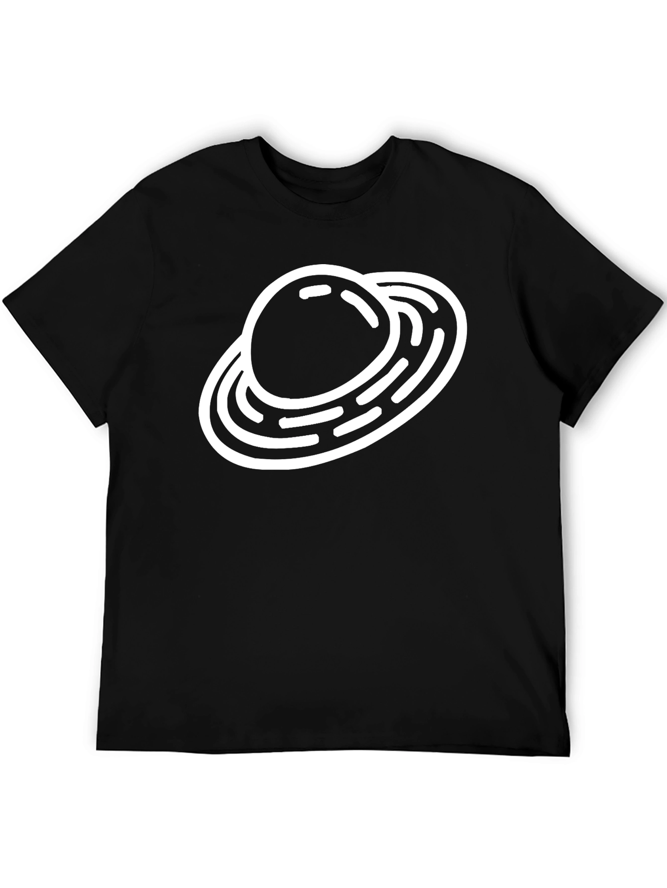 Saturn Graphic Black T-Shirt Space Theme