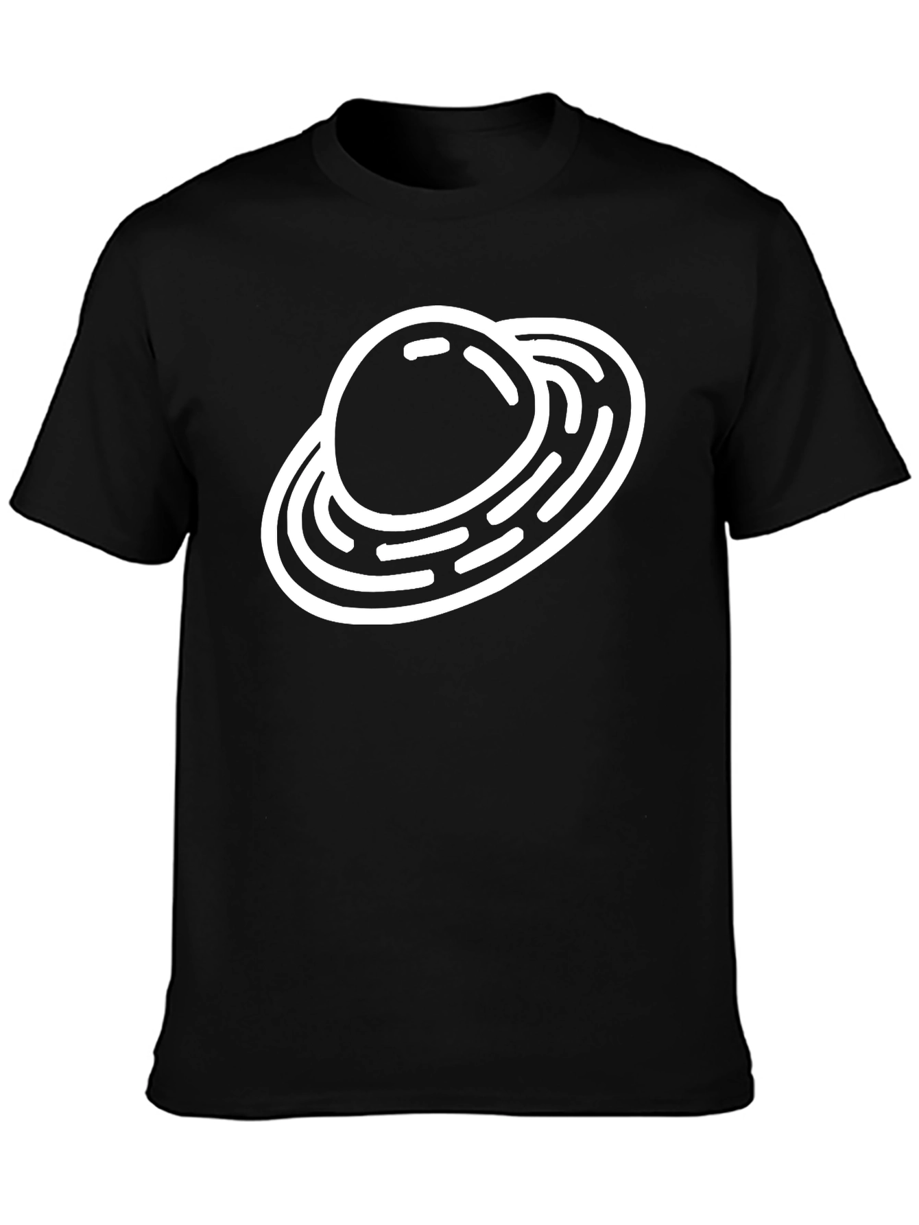 Saturn Graphic Black T-Shirt Space Theme