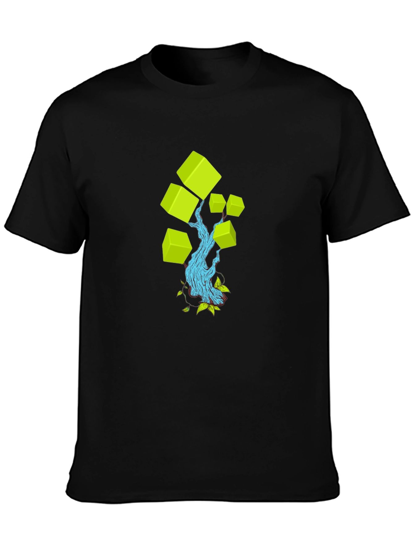 Modern Tree Graphic Tee - Black