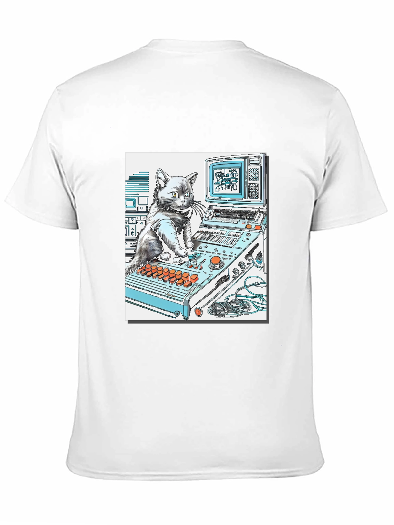 DJ Cat Graphic T-Shirt - Cool Black Tee